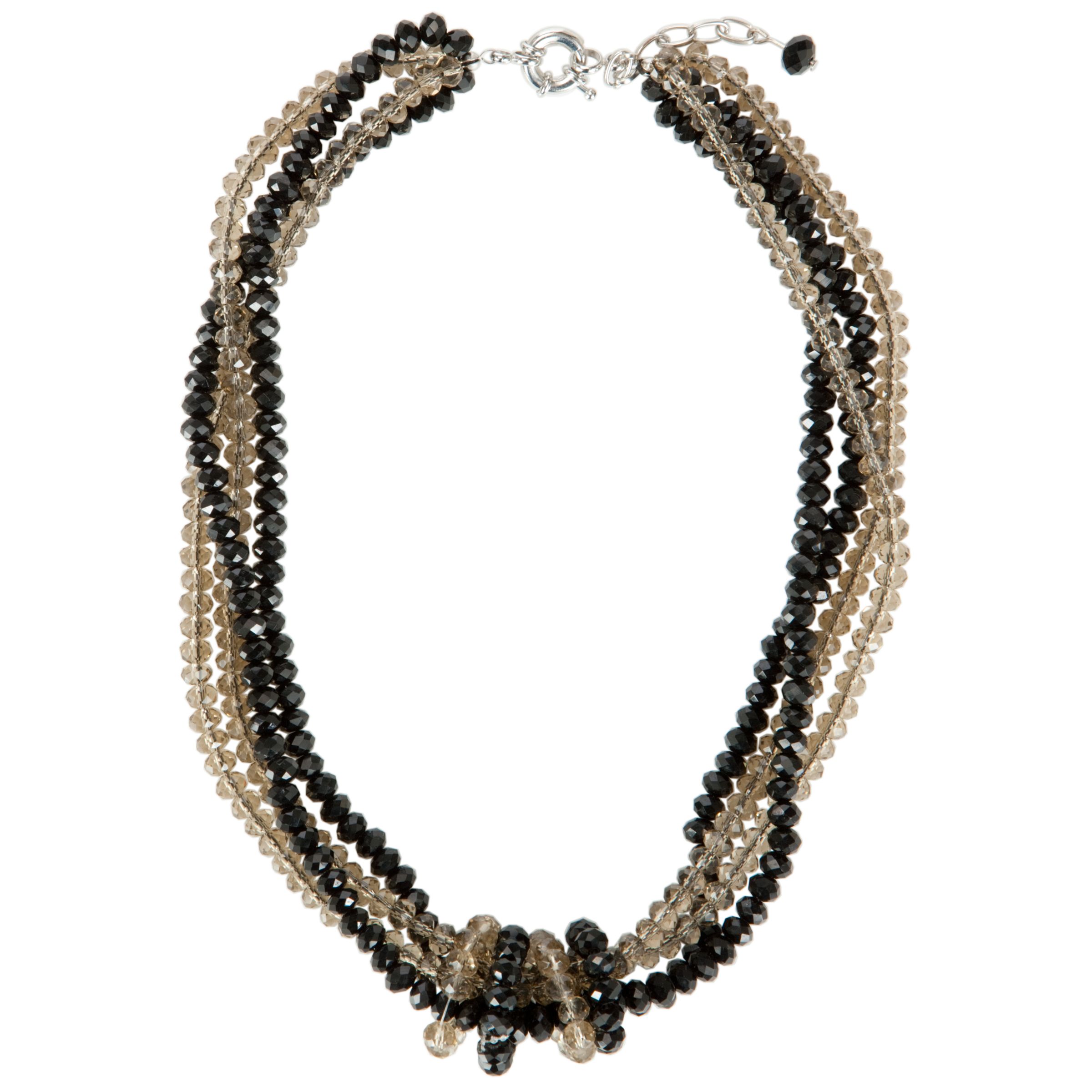 John Lewis 4 Row Facet Bead Knot Acrylic Necklace, Multi