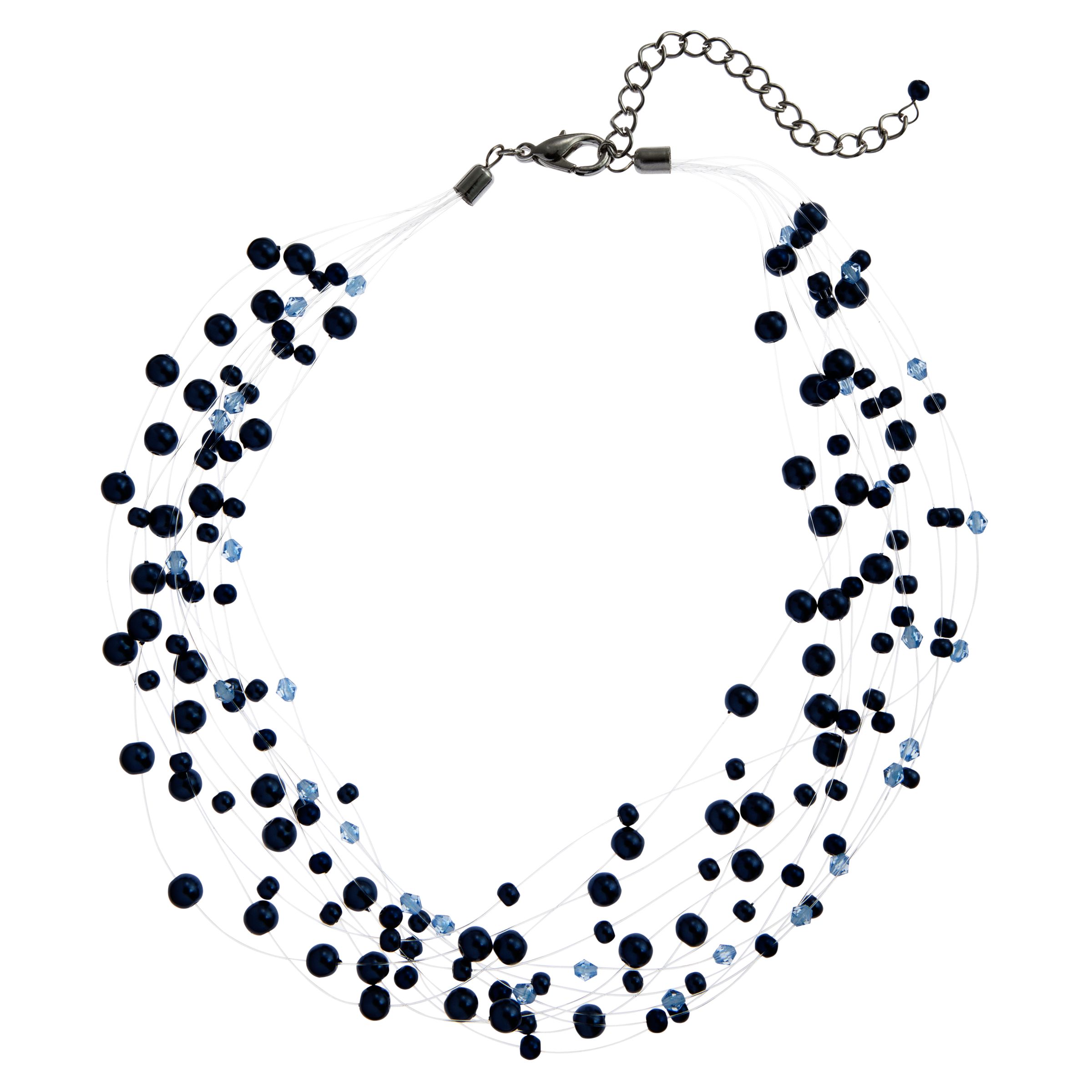 John Lewis Women Illusion Pearl Necklace, Blue