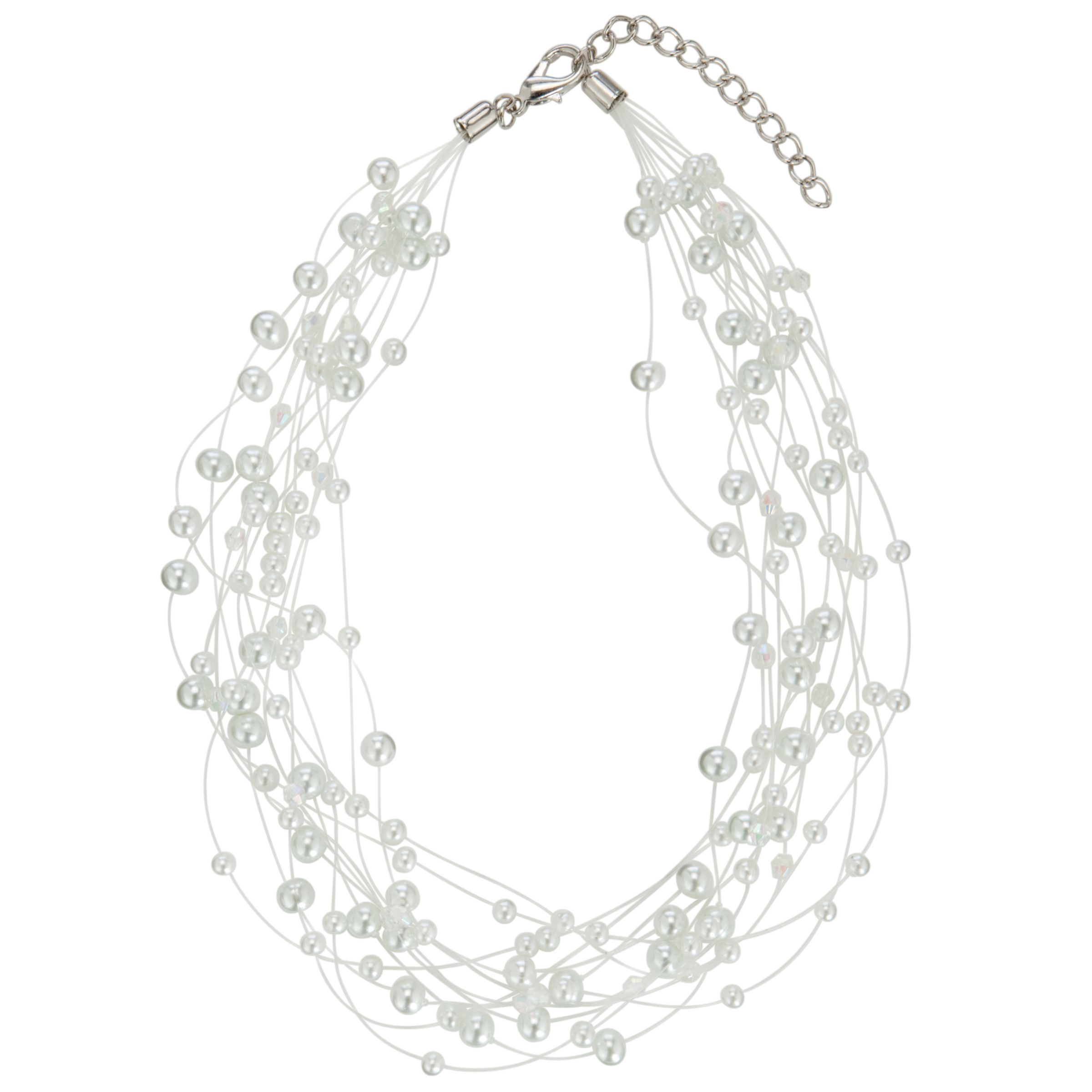 John Lewis Women Illusion Hermatite Pearls Necklace, White