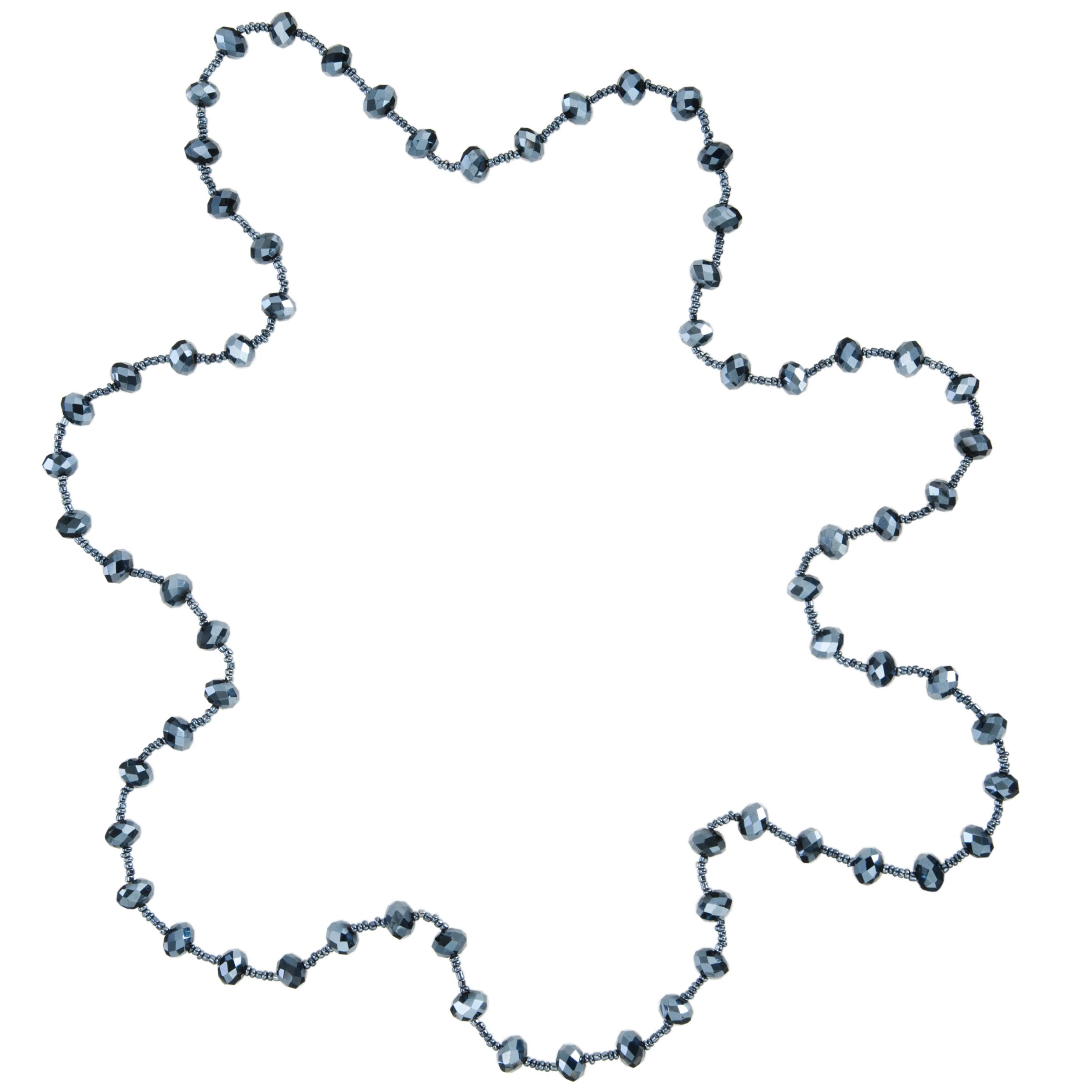 John Lewis Hematite Glass Bead Long Necklace