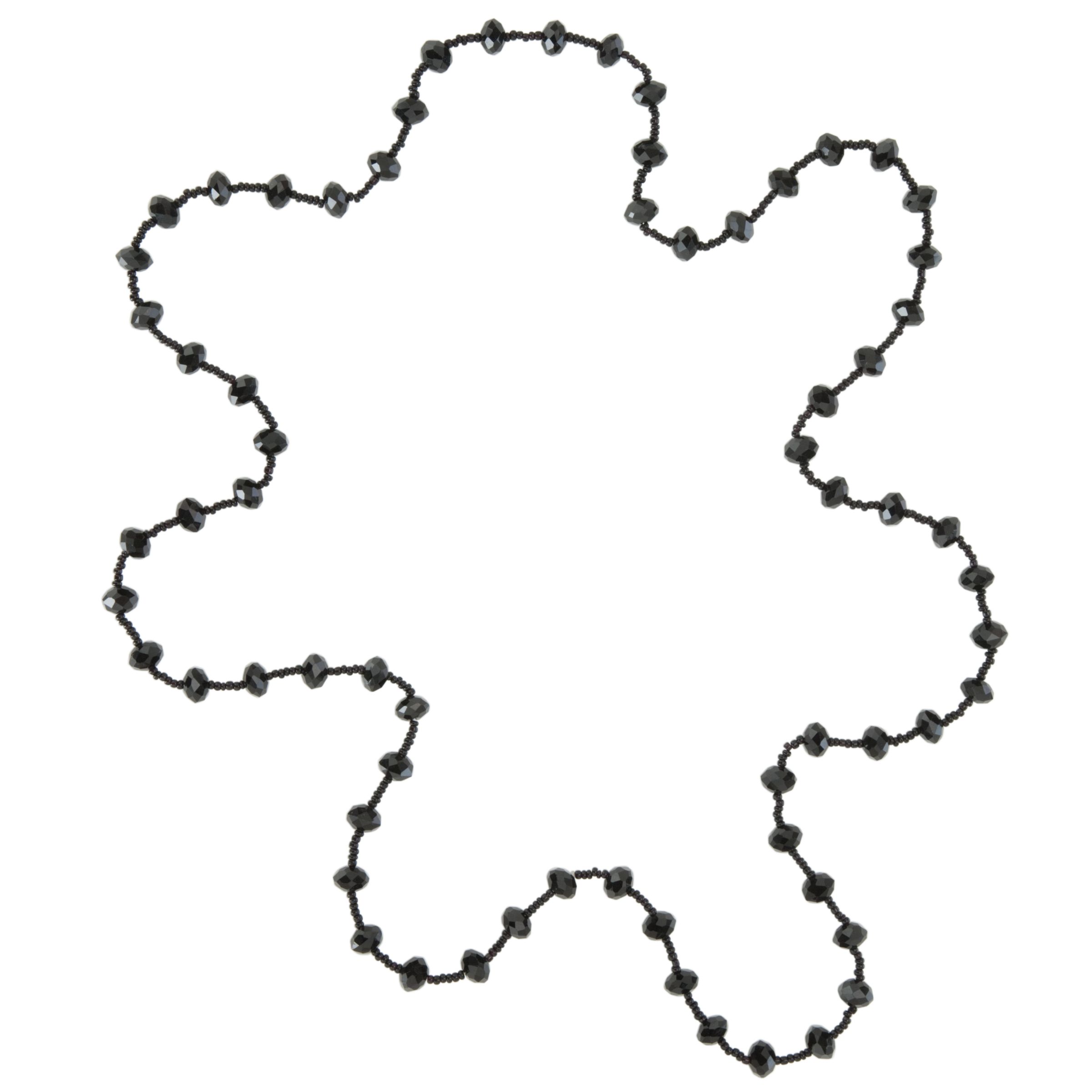 John Lewis Jet Glass Bead Long Necklace