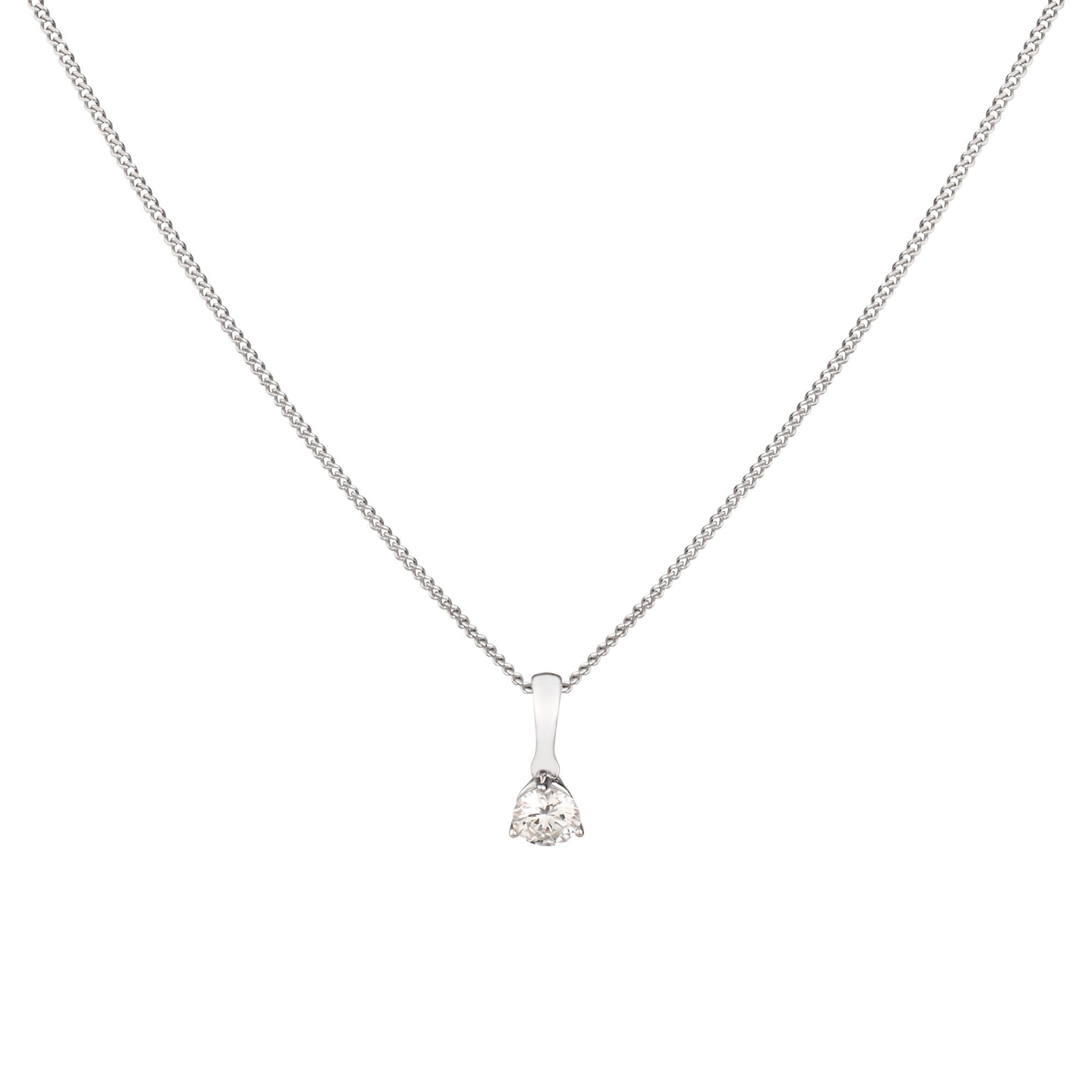 Dinny Hall 18k White Gold Diamond Solitaire Pendant Necklace