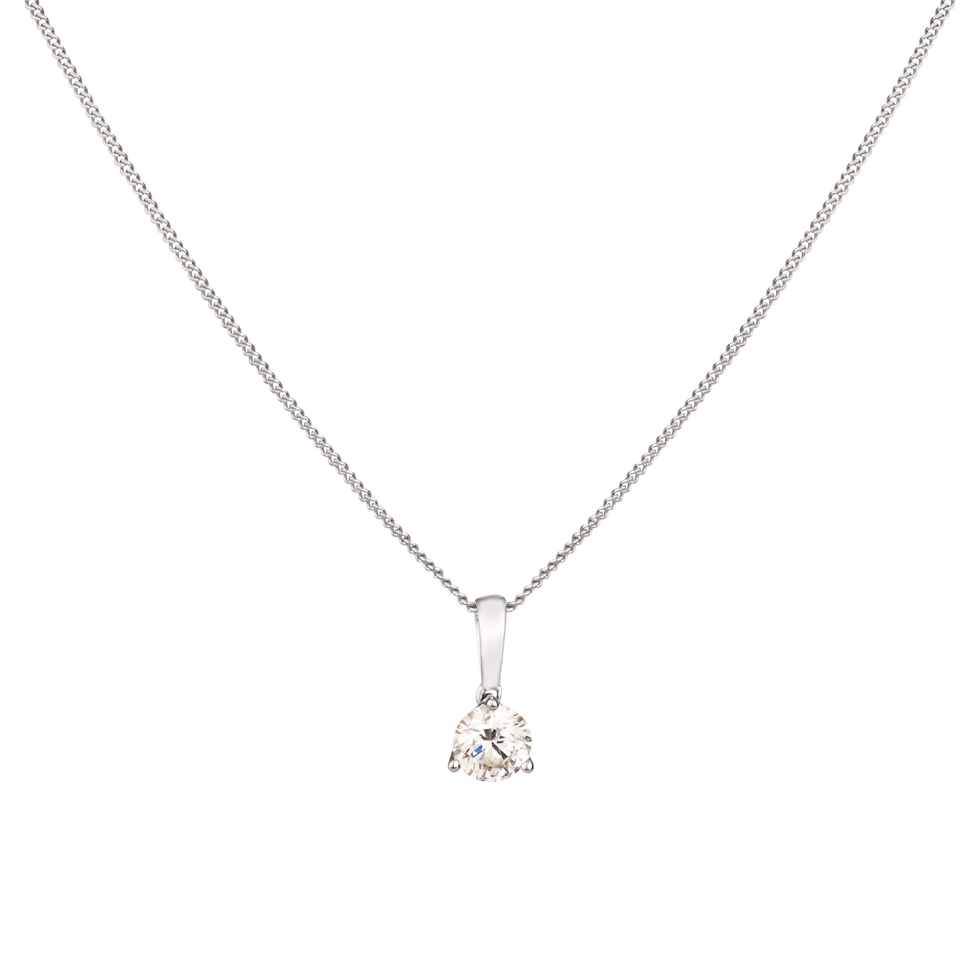 Dinny Hall 18k White Gold Diamond Solitaire Pendant Necklace