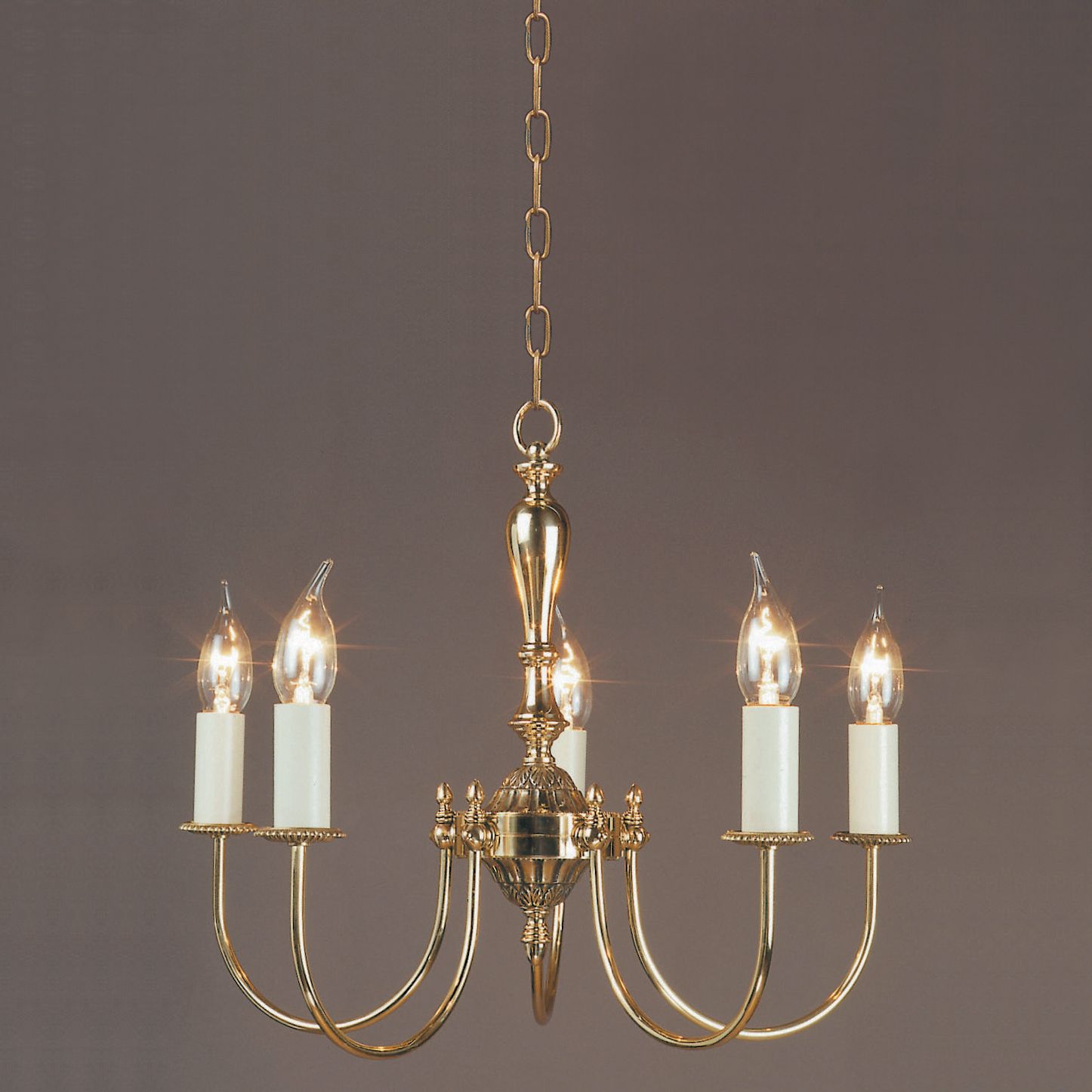 Kew Ceiling Light, Polished Brass, 5 Lights at John Lewis