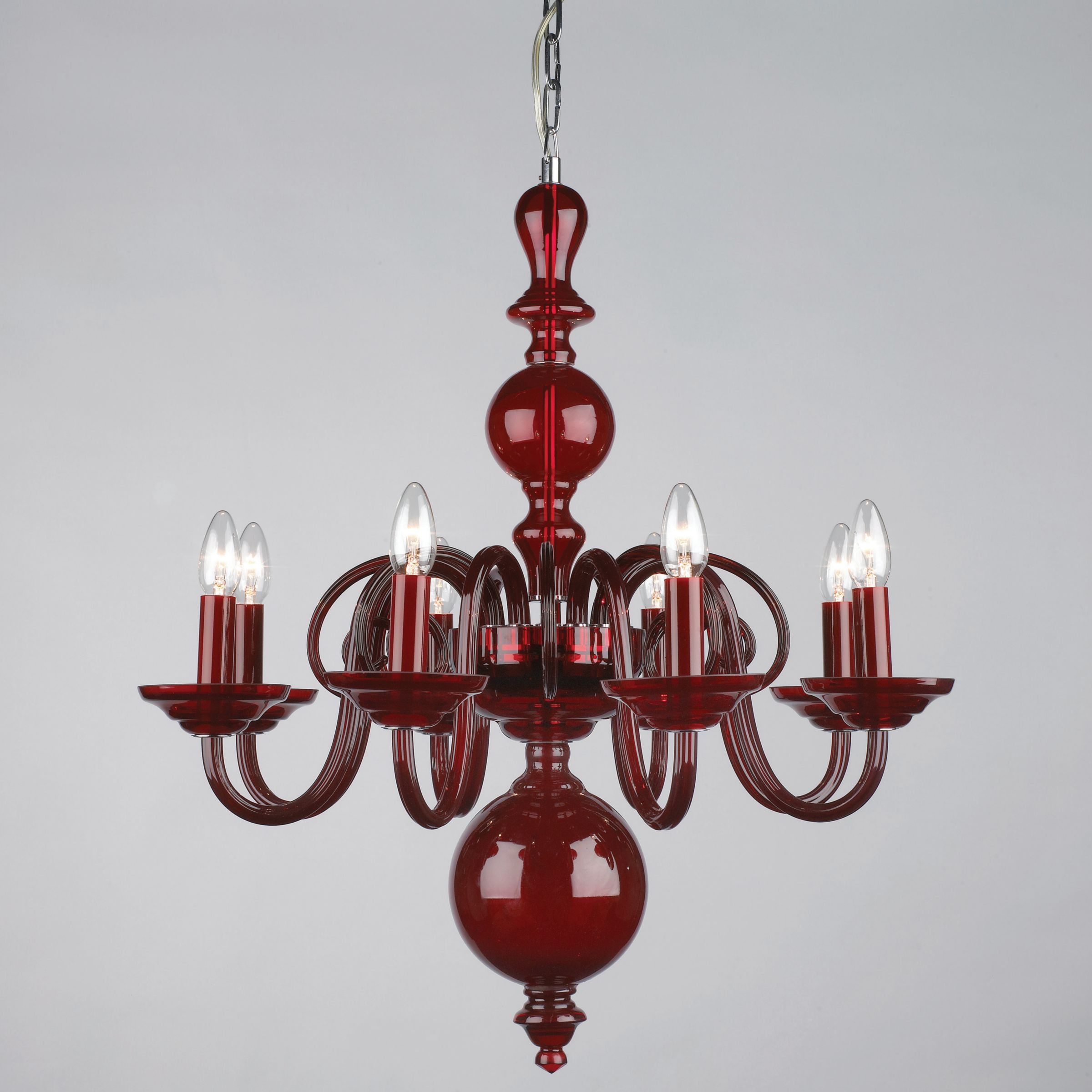 Florence Chandelier, Red, 8 Light at JohnLewis