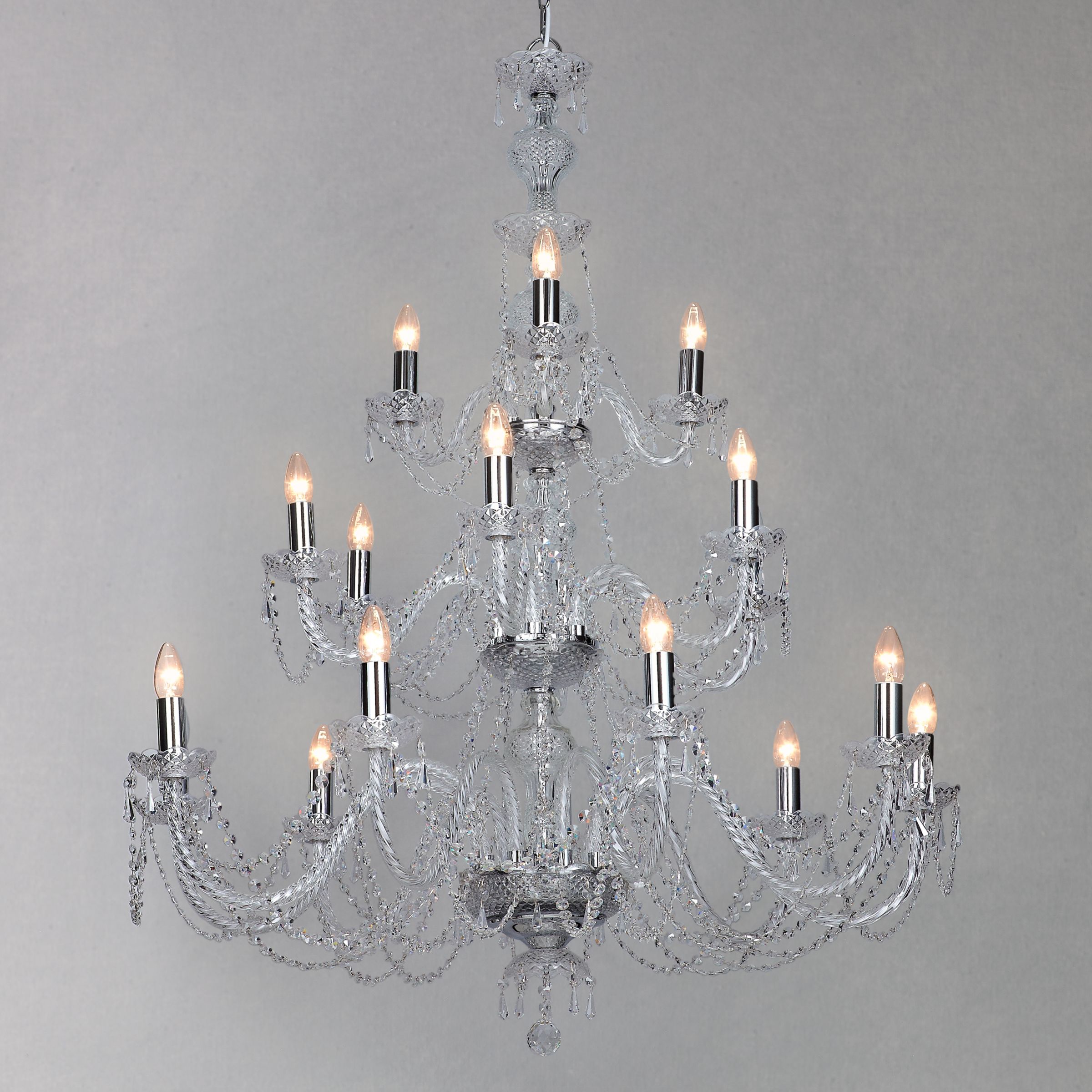 Odette Chandelier, Chrome, 18 Light at John Lewis