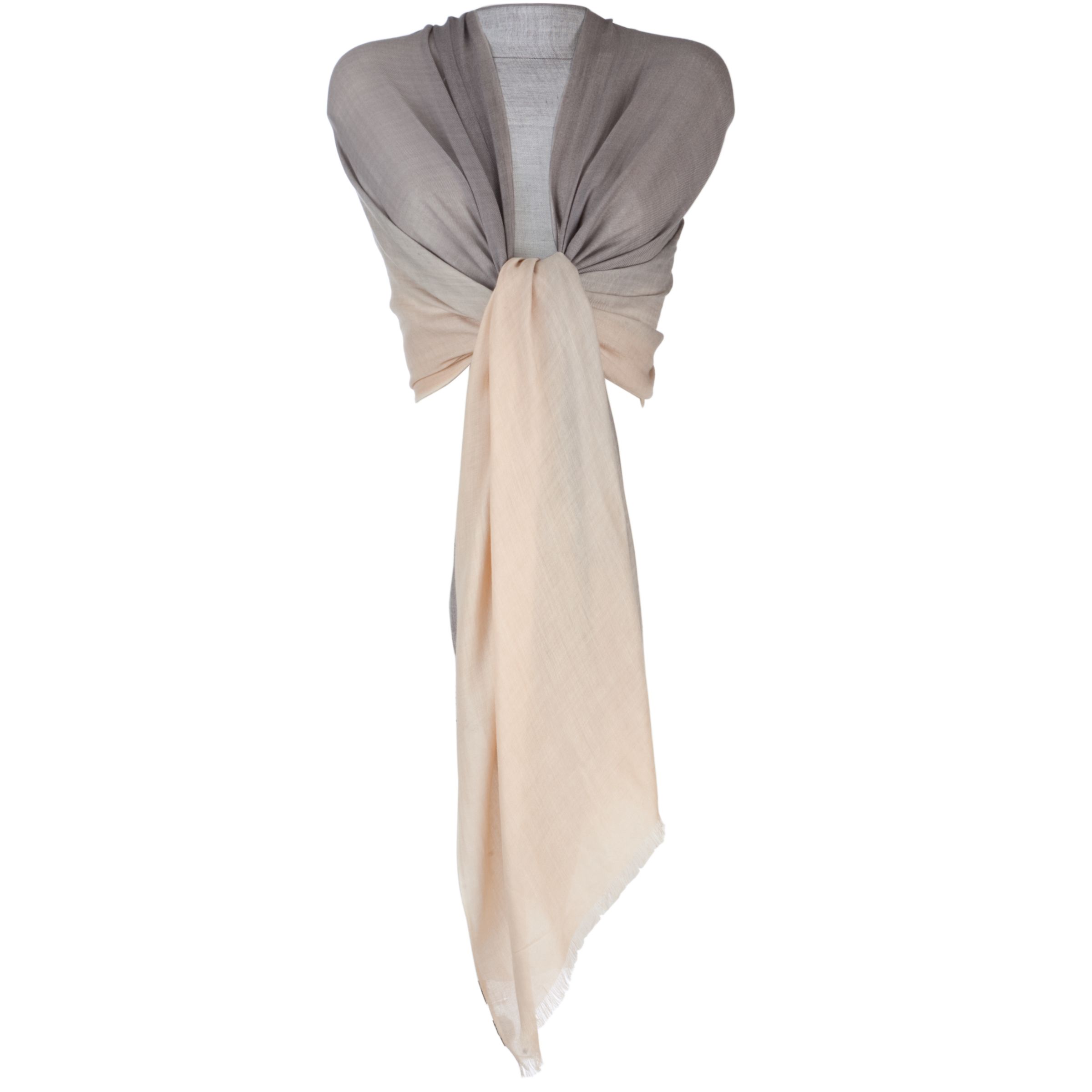 COLLECTION, John Lewis Women Ombre Wrap, Grey/Peach
