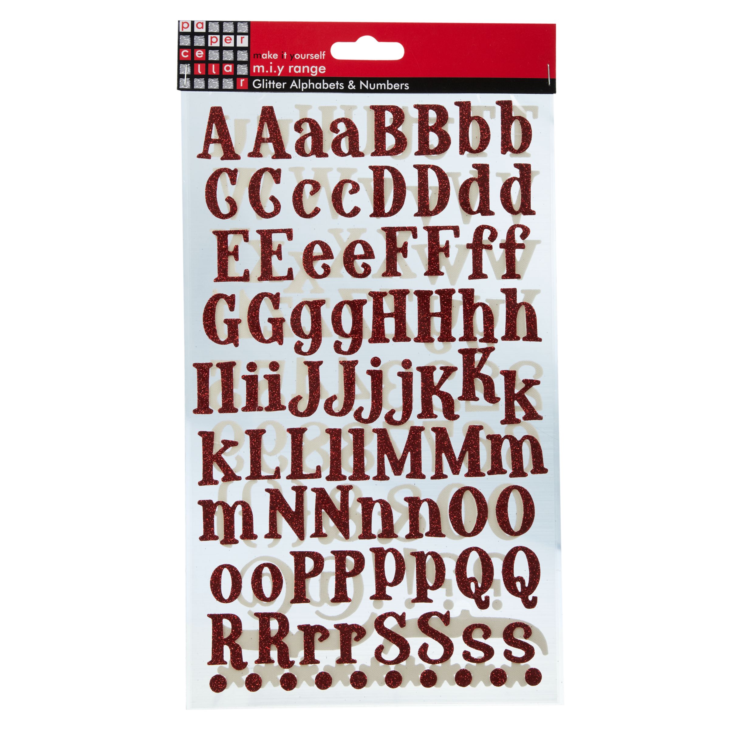 Glitter Alphabets & Numbers, Red