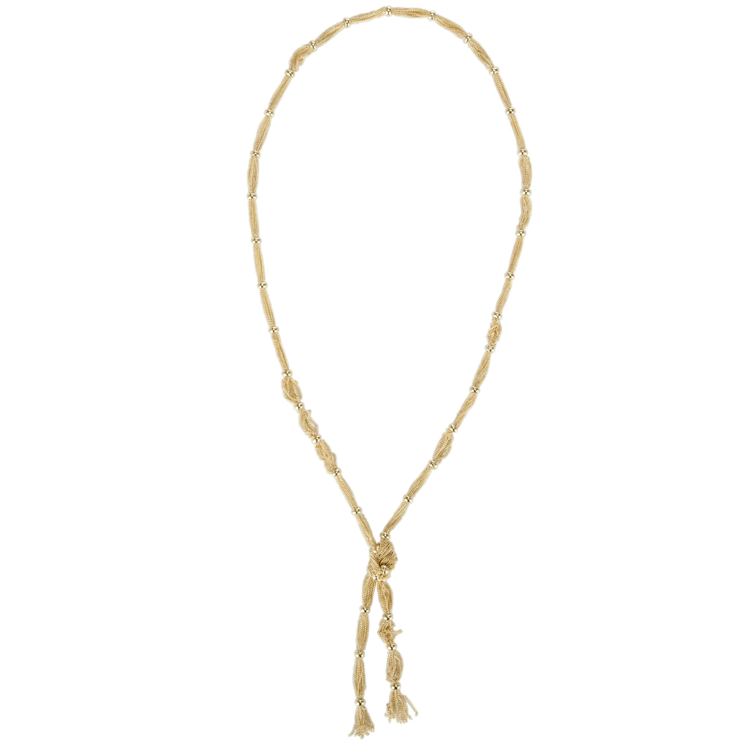 John Lewis Long Multi Chain Knot Necklace, Gold