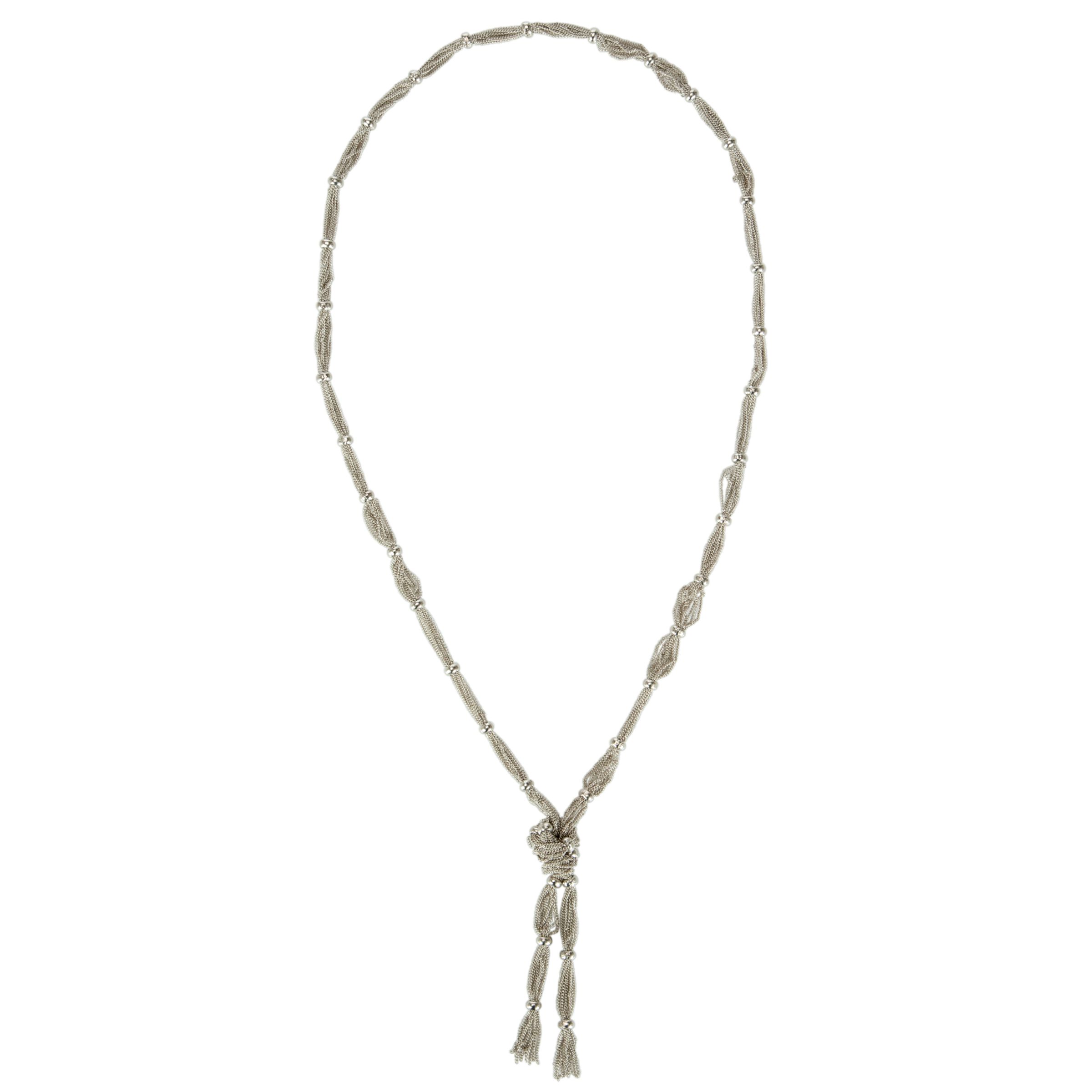 John Lewis Long Multi Chain Knot Necklace, Silver