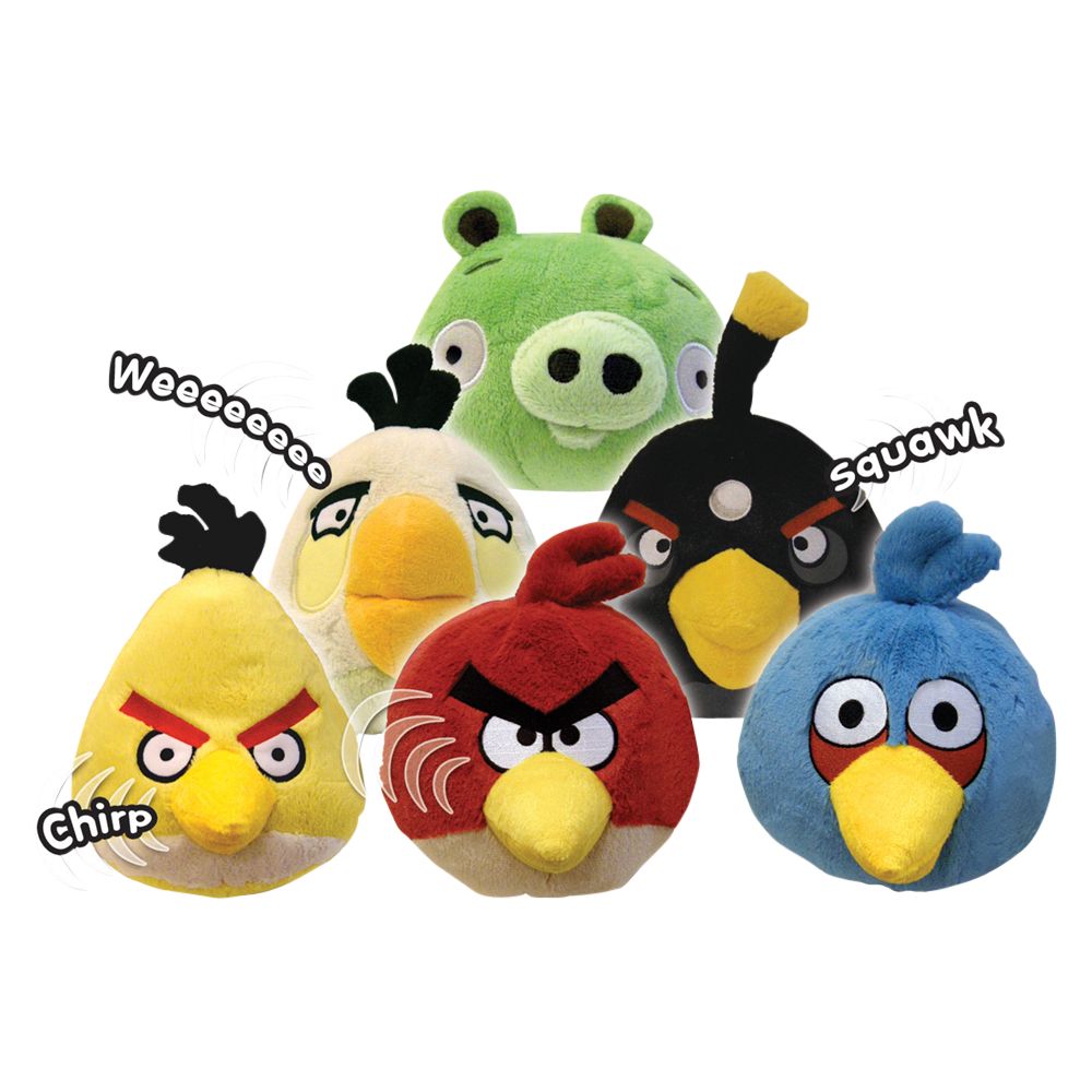 Angry Birds 4` Soft Toy with Sound - White