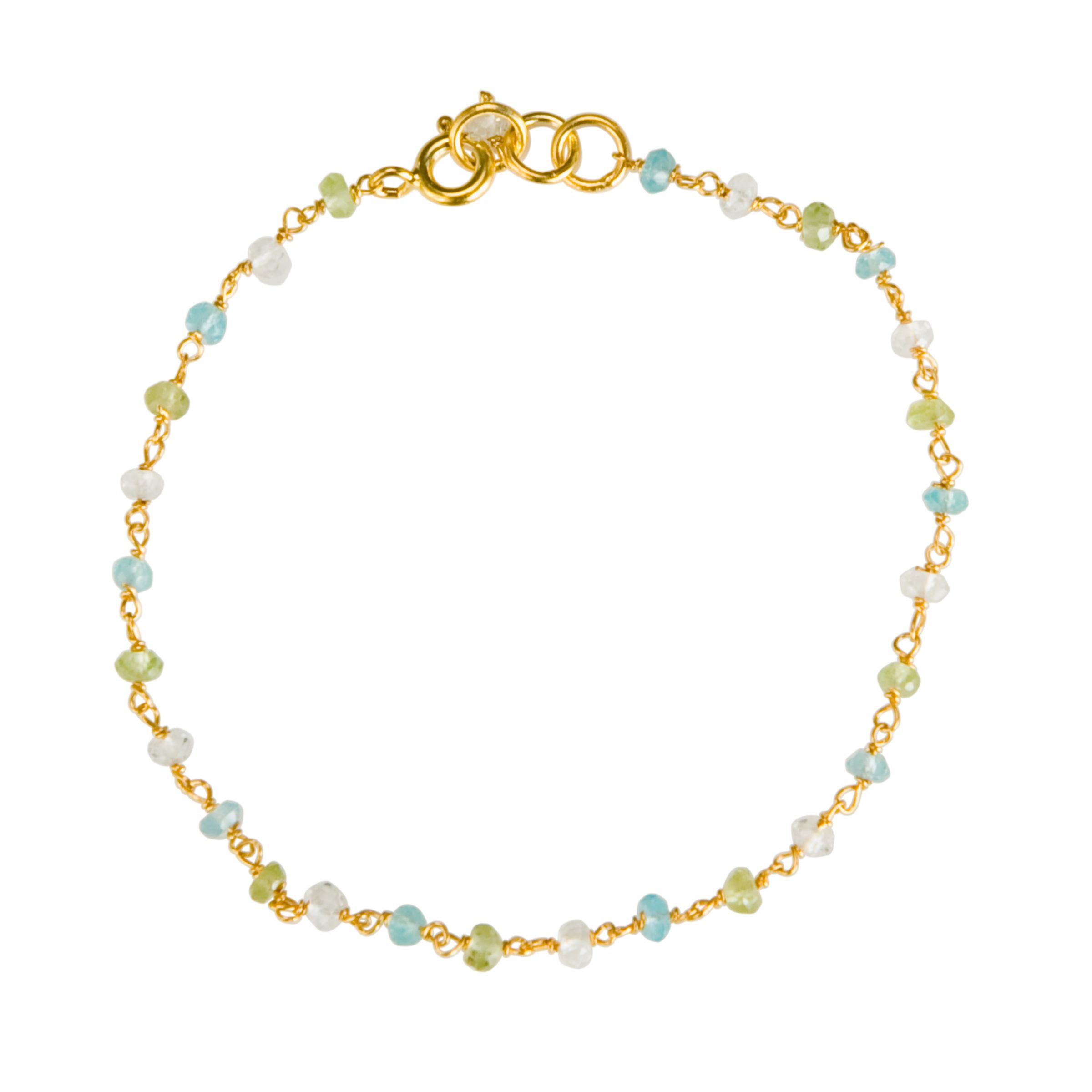 Pomegranate Gold Plated Apatite Perdidot Multi Bracelet