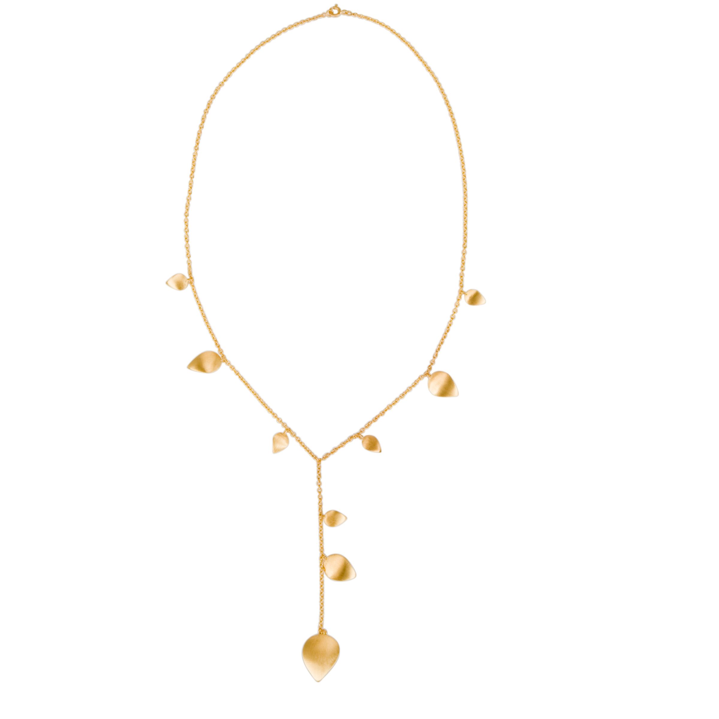Pomegranate Gold Vermeil Y Collar Leaf Necklace
