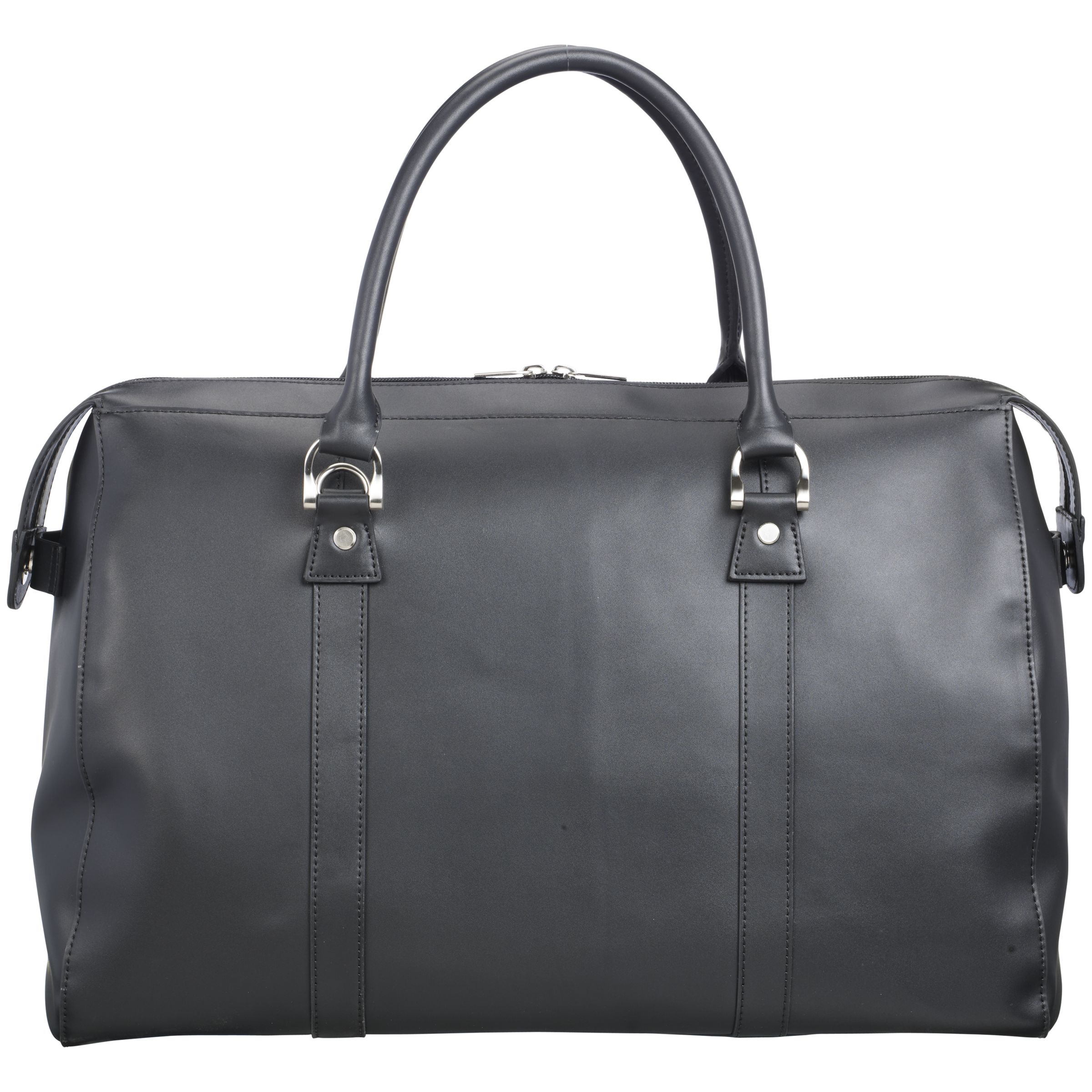 John Lewis Pierre Leather Holdall, Black at John Lewis