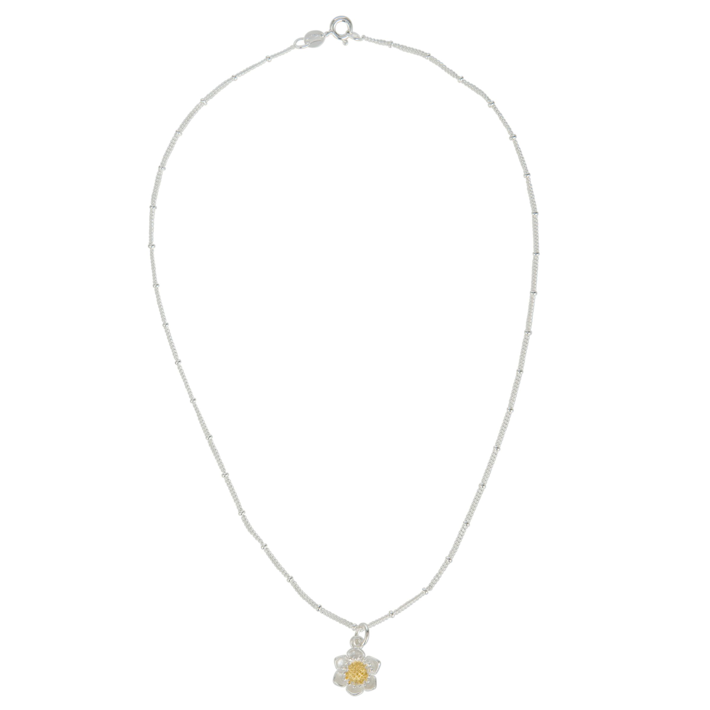 Martick Mini Gold Plated Daisy Pendent Necklace, Gold/Silver