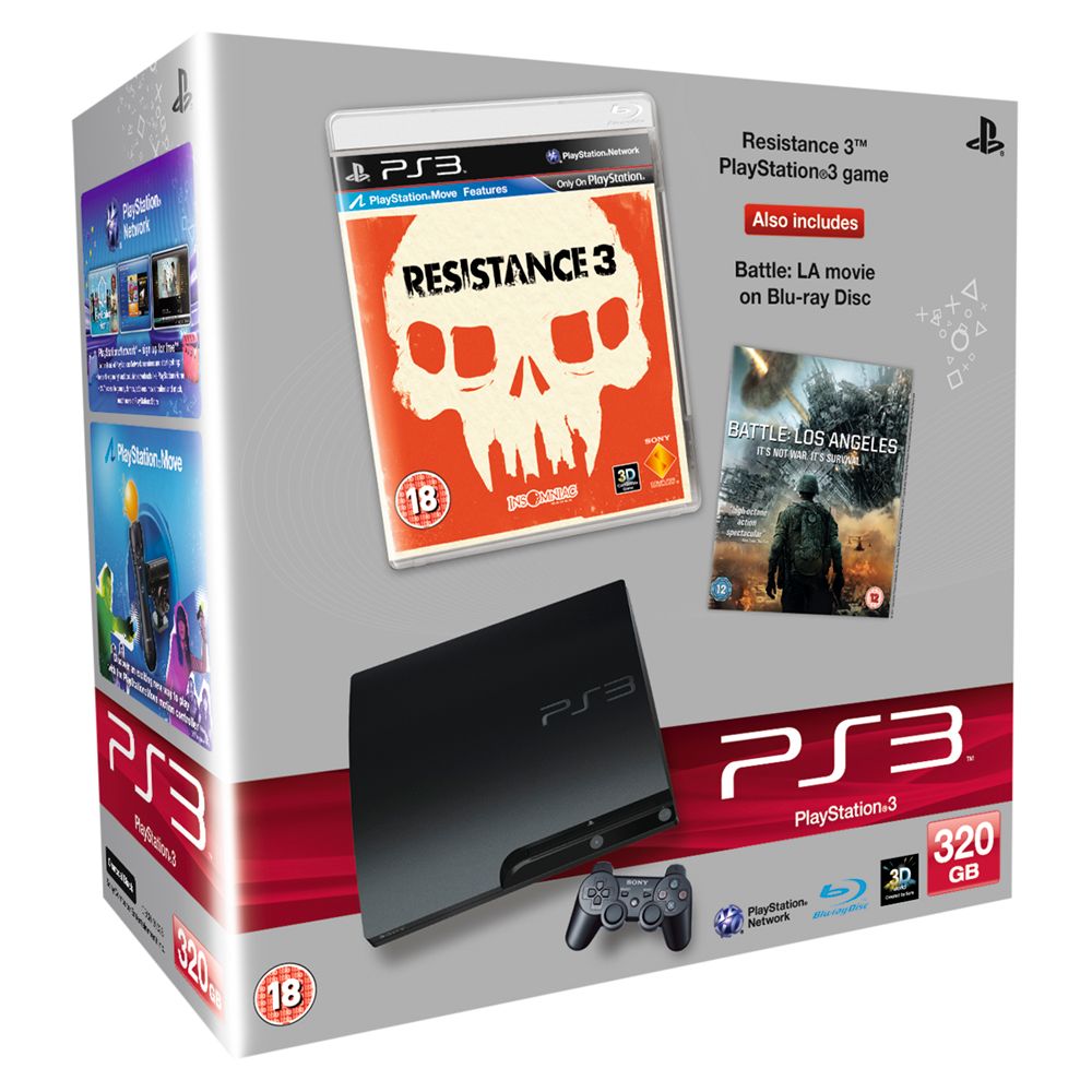 Sony PlayStation 3 Slim Console, 320GB Version with Resistance 3 and Battle LA Games