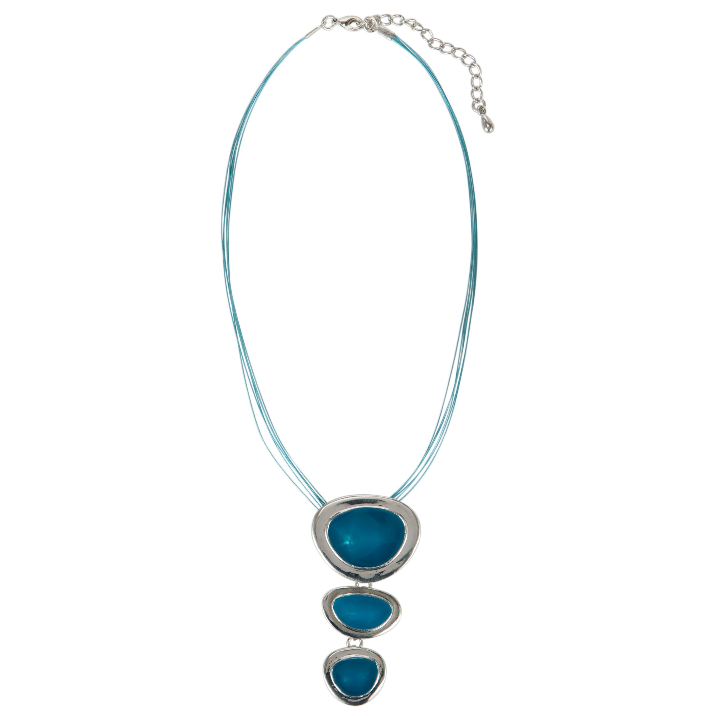 John Lewis Triple Drop Pendant Necklace, Blue