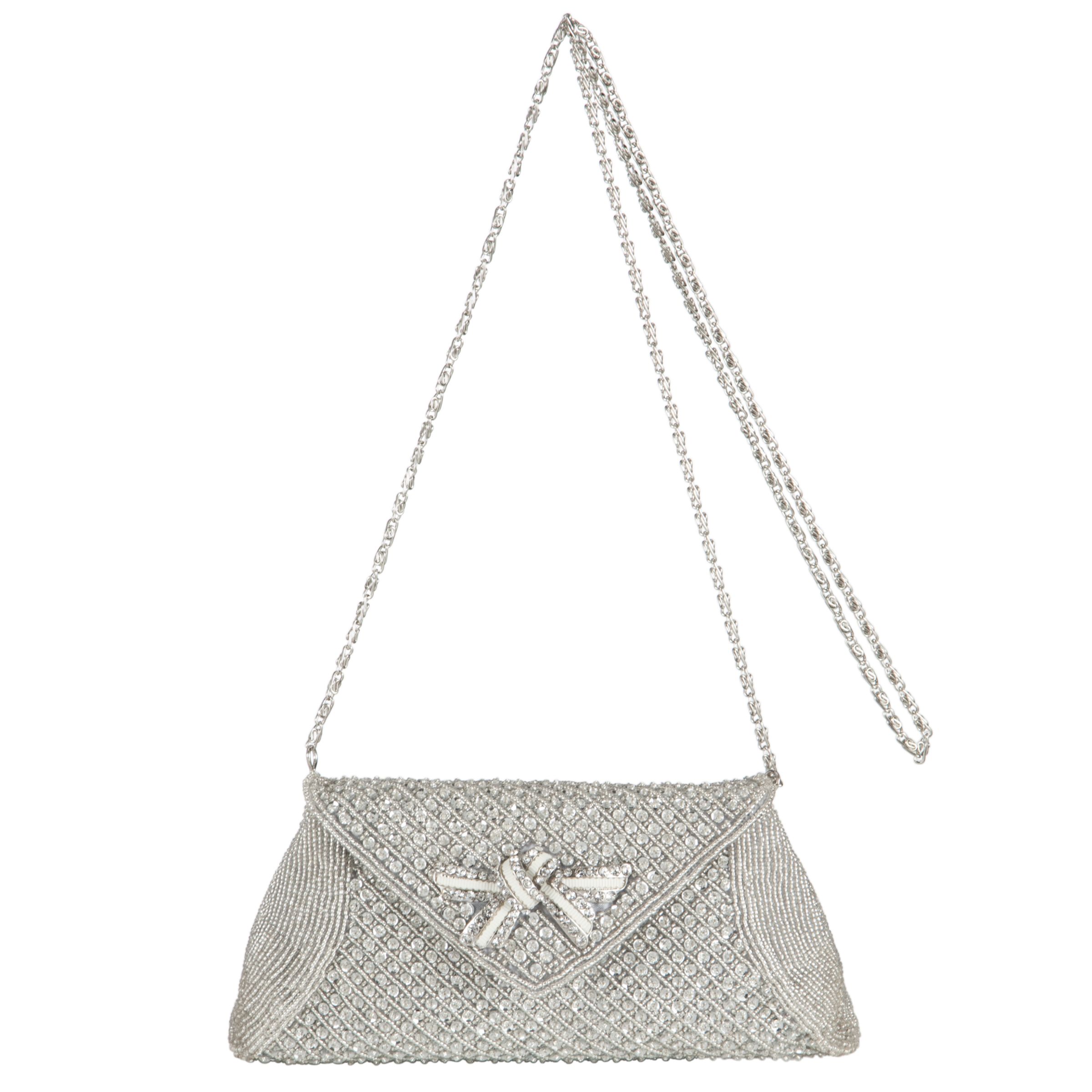 John Lewis Beau Beau Sequin Envelope Clutch, Silver