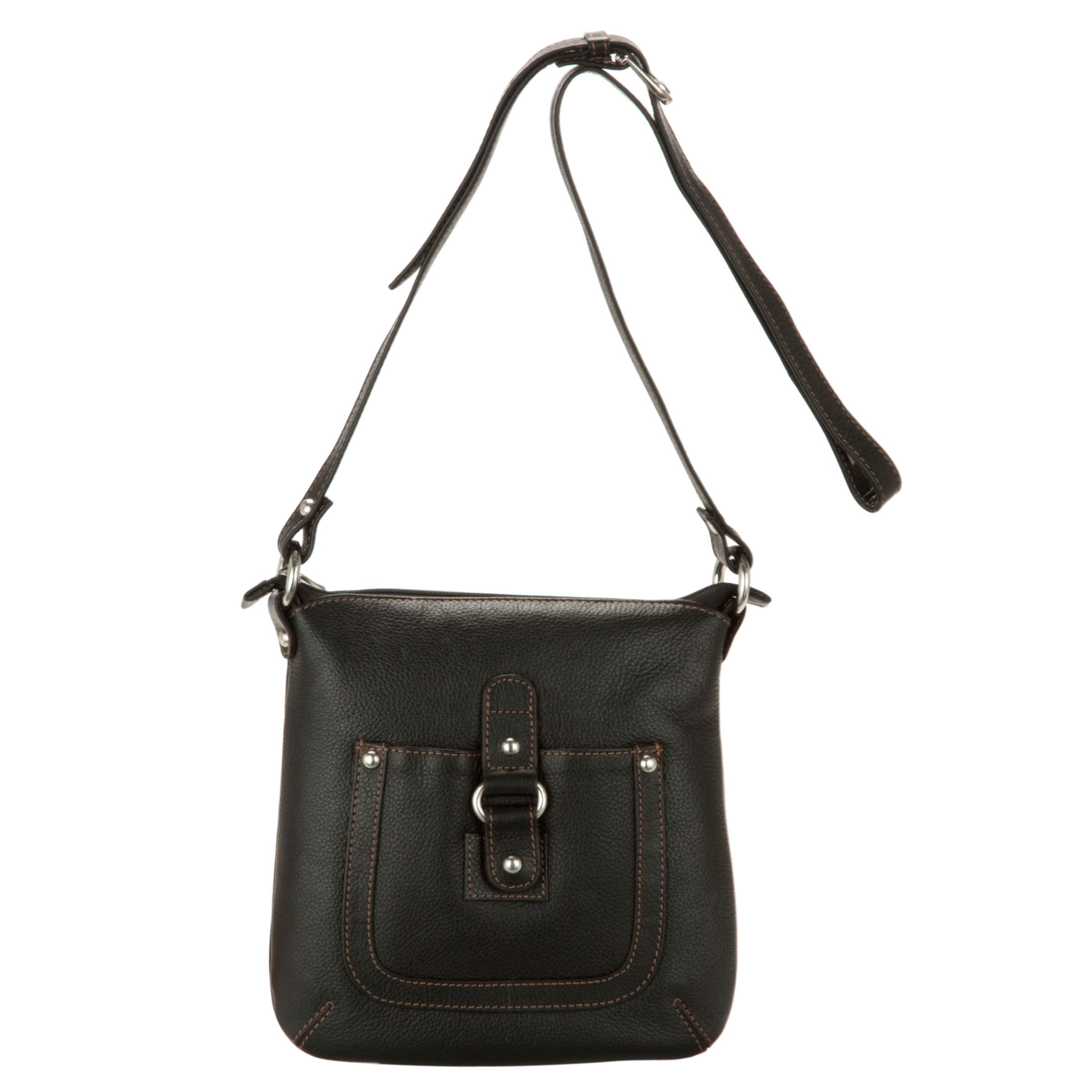John Lewis Buckle Across Body Handbag, Black