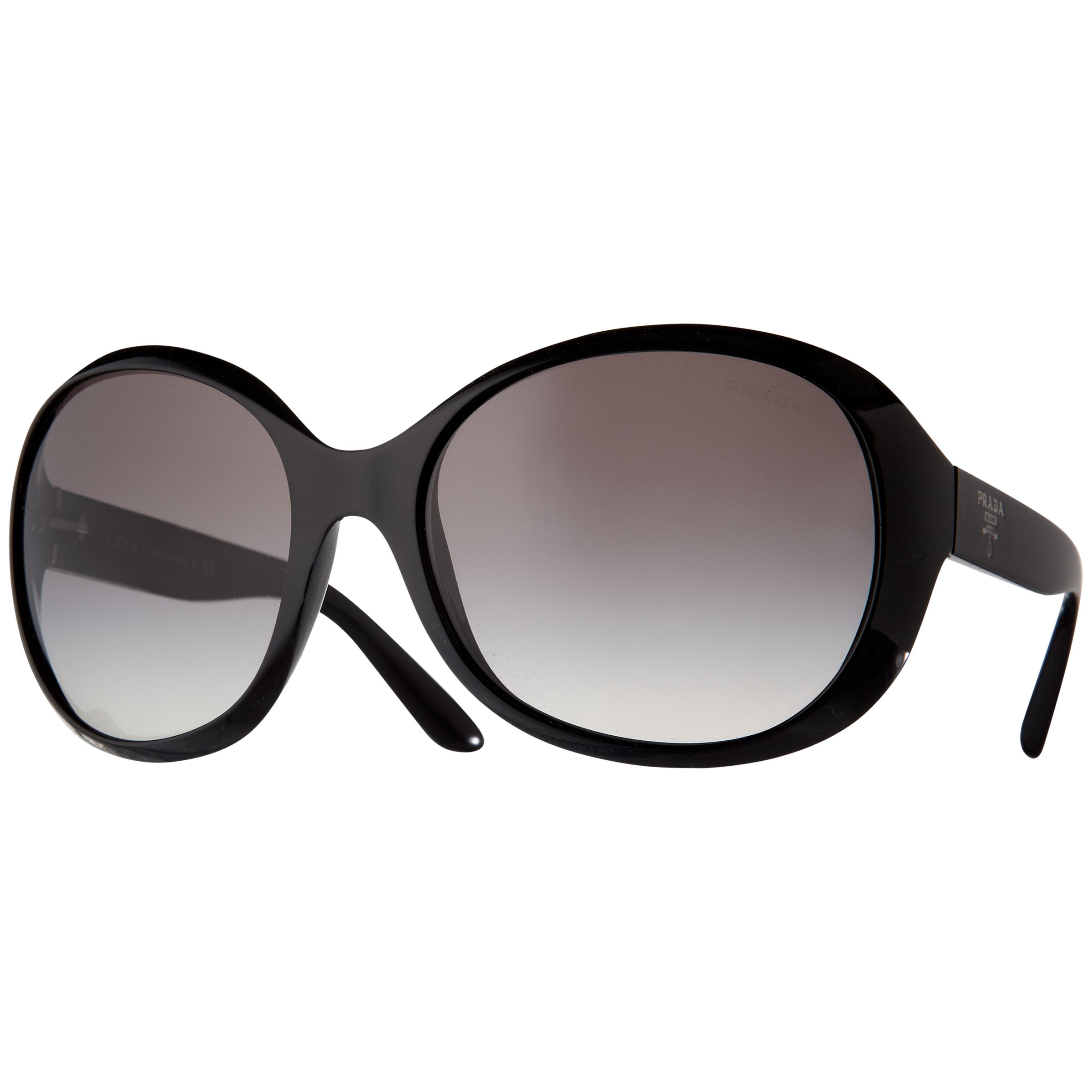 Prada Women's Oversized Oval Sunglasses, Black at John Lewis