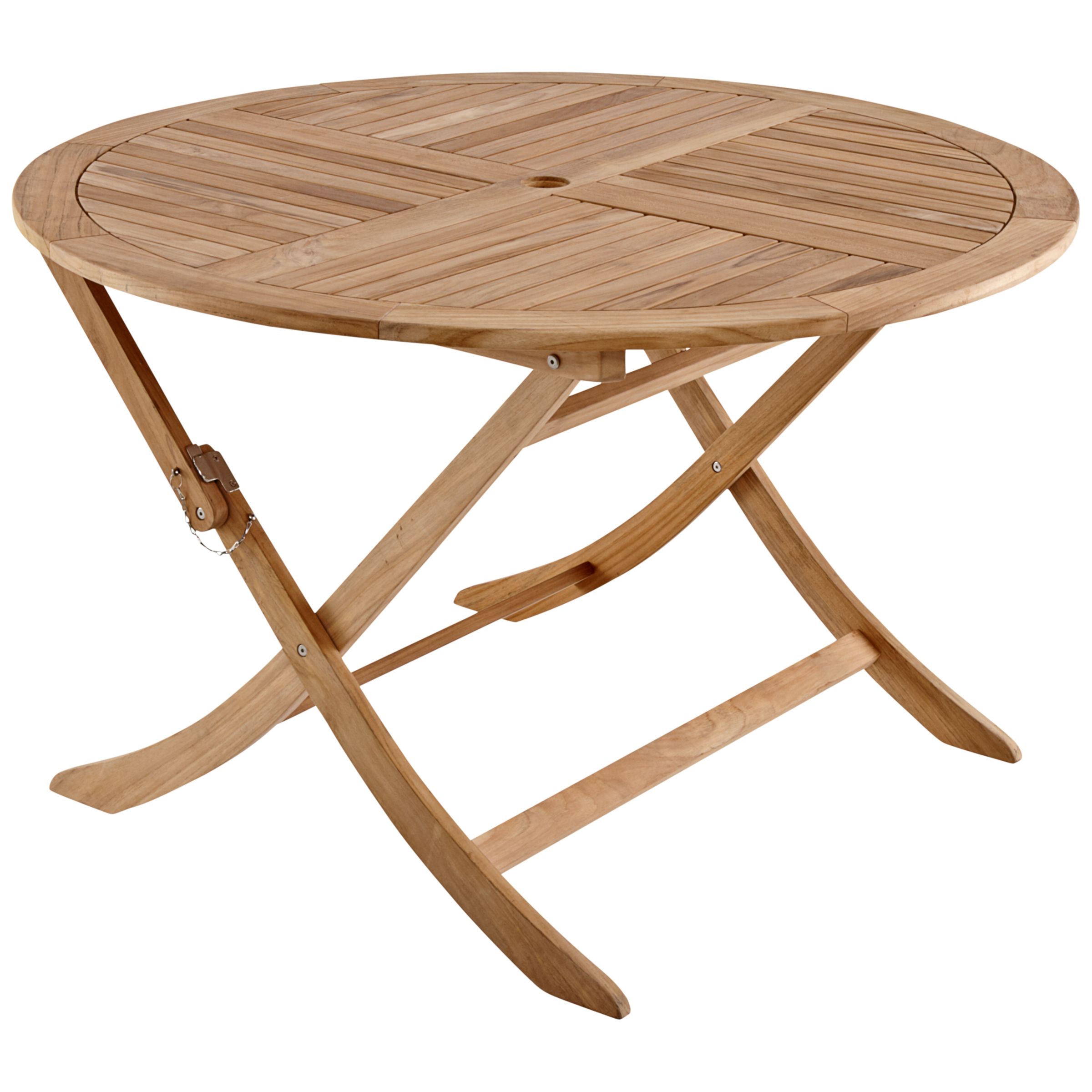 John Lewis Leckford Round 4 Seater Outdoor Dining Table, FSC Teak, width 120cm