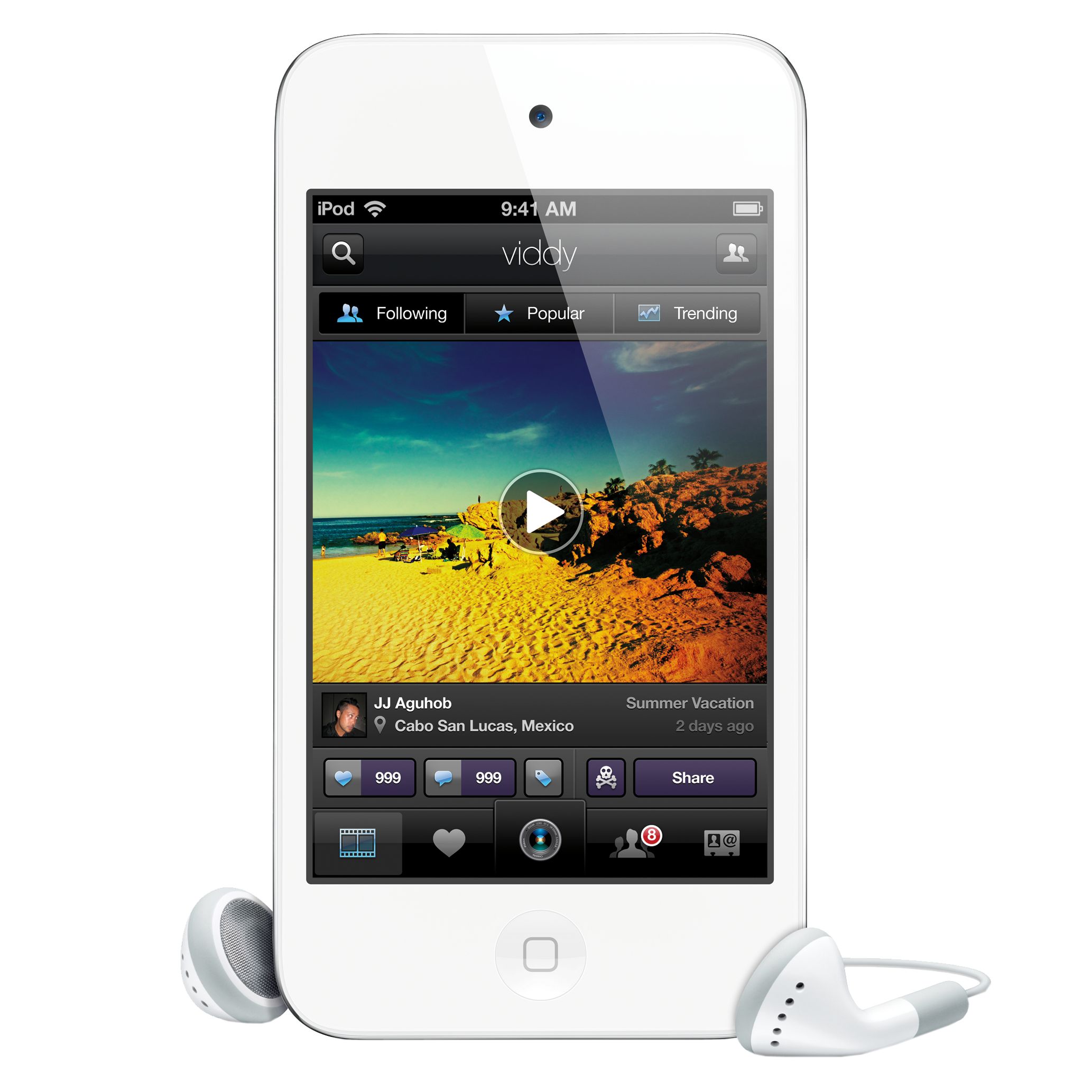 Apple iPod touch 64Gb, White and Built NY Ergonomic Silicone Soft Case and Griffin Charger at John Lewis