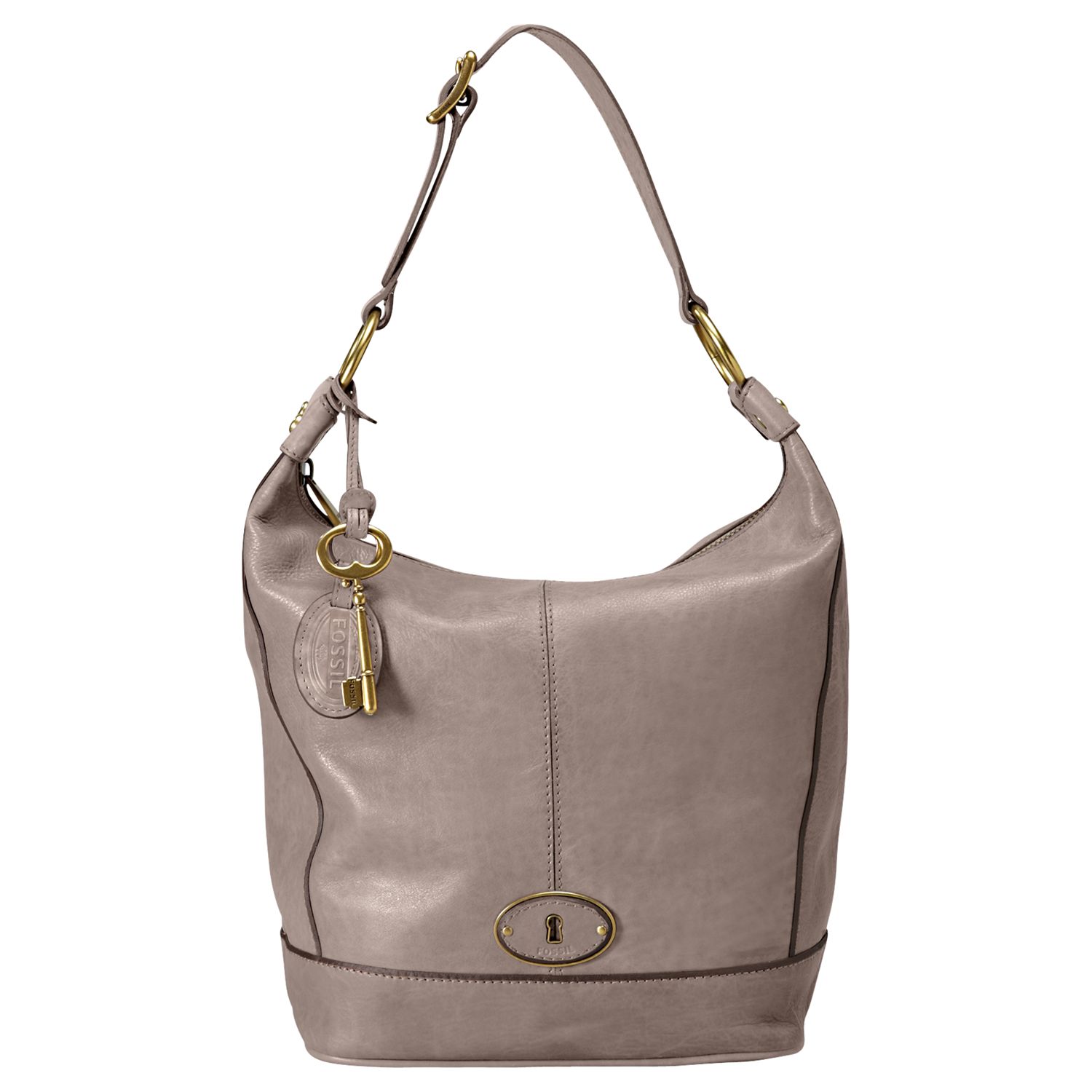 Fossil Vintage Re-Issue Leather Hobo Bag, Ash at John Lewis
