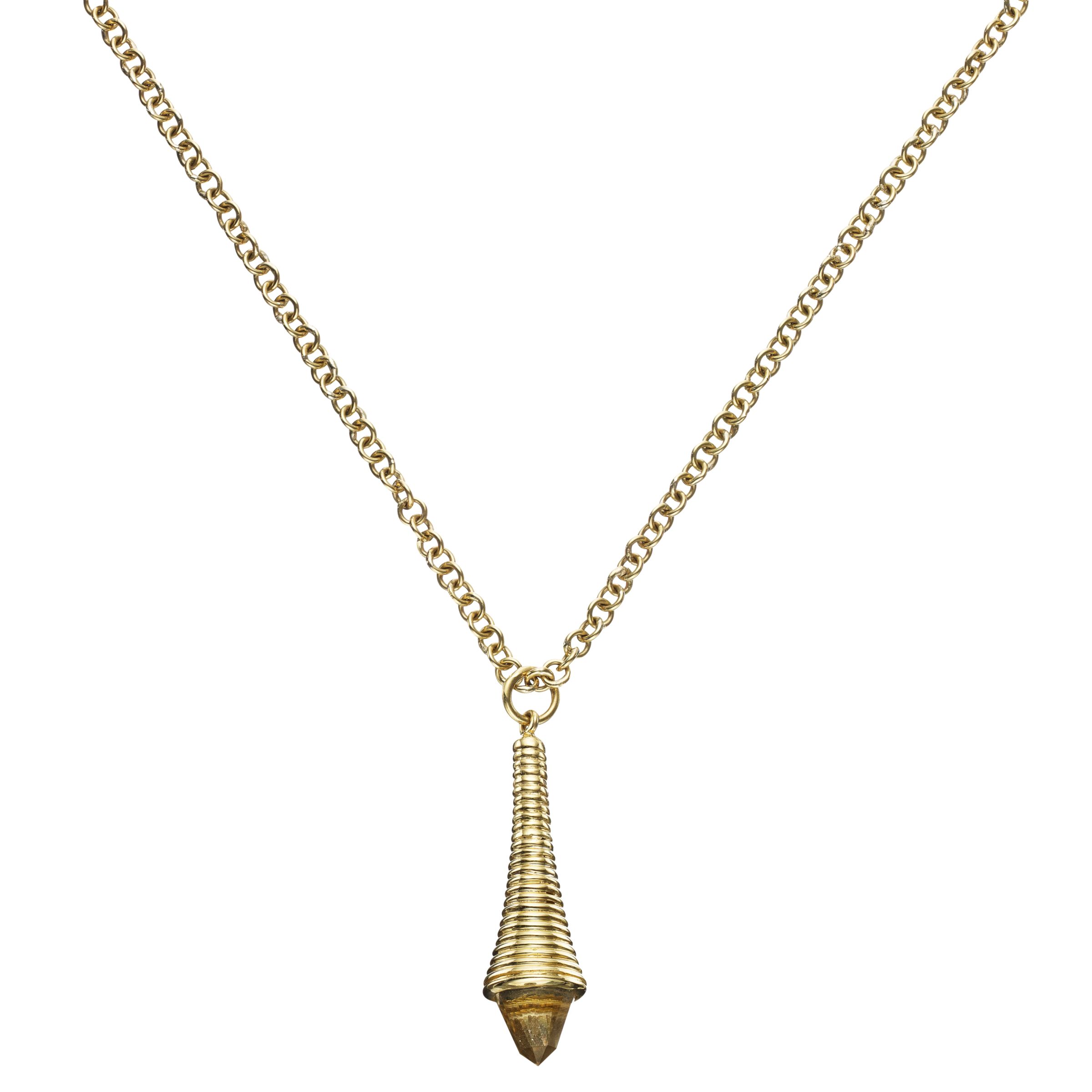 The Jacaranda Tree 18ct Yellow Gold Mandisa Citrine Pendant Necklace at John Lewis