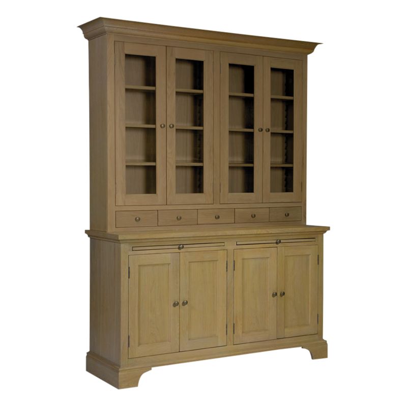 Neptune Henley 5ft Glazed Rack Dresser, Oak at John Lewis