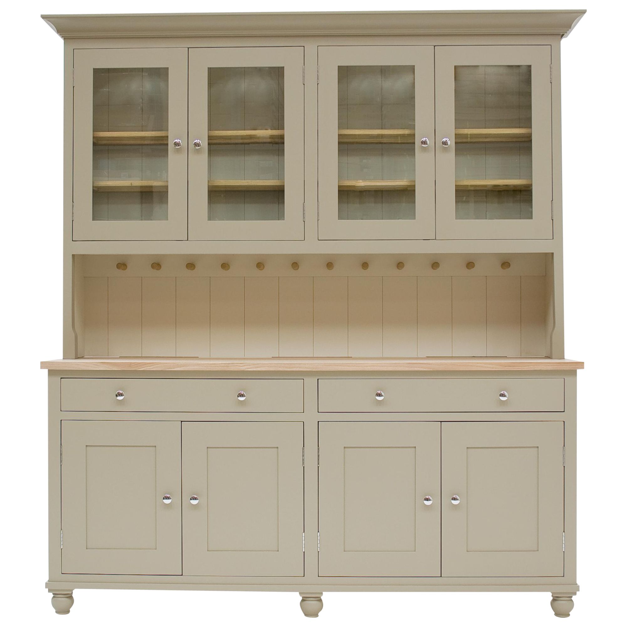 Neptune Suffolk 6ft Glazed Rack Dresser, Honed Slate at John Lewis