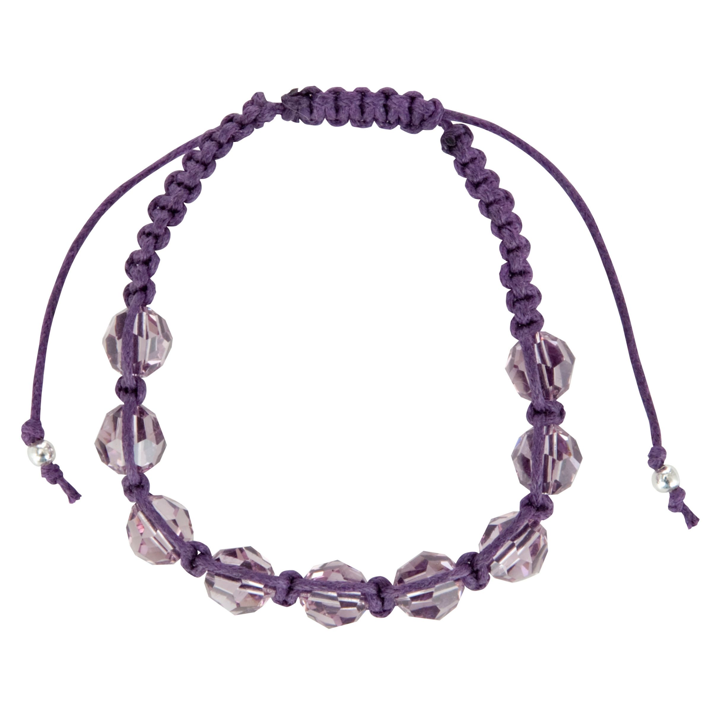 Inara by Swarovski Crystal Bead Cord Frendship Bracelet, Light Amethyst