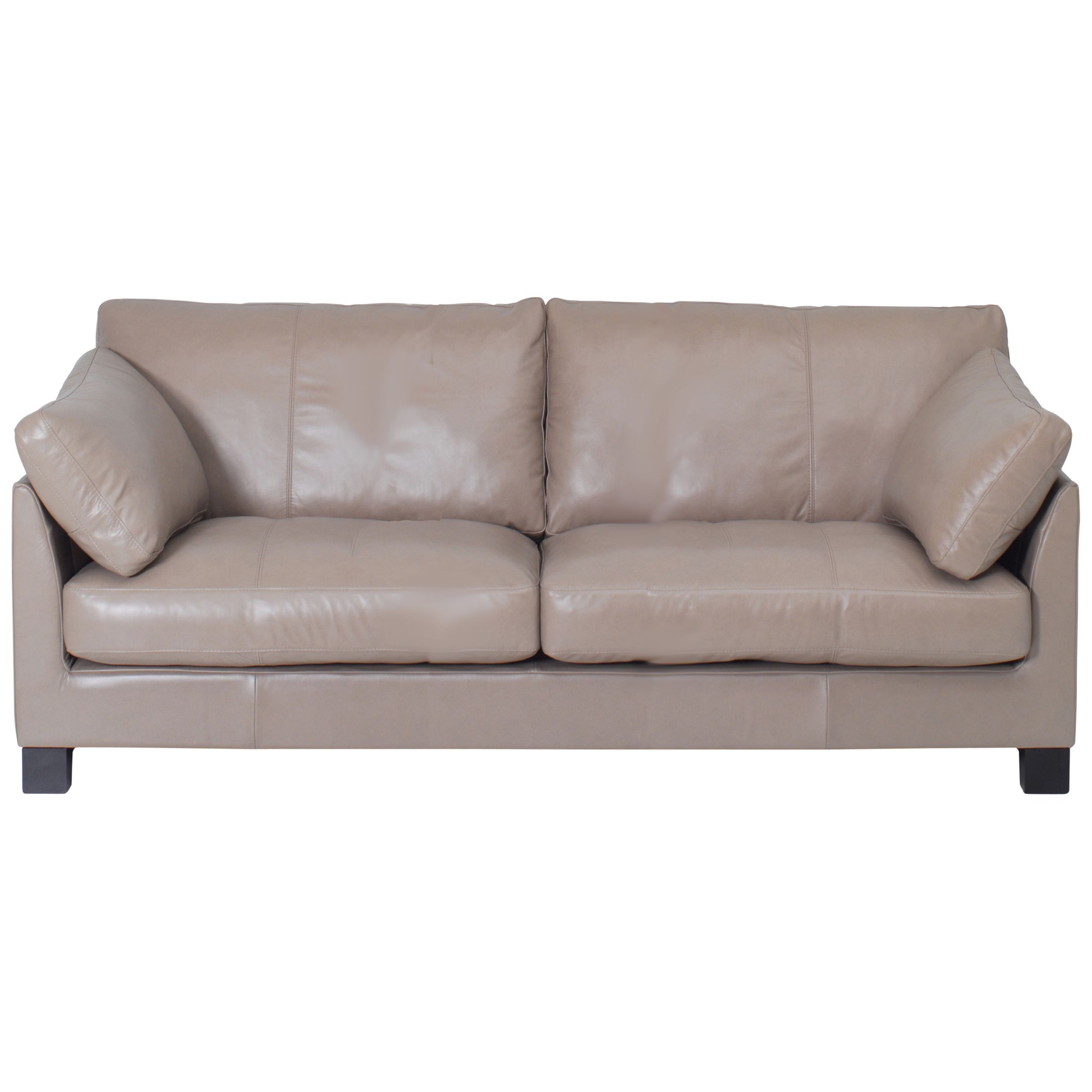 John Lewis Ikon Grand Sofa, Oxford Leather, Mushroom, width 212cm