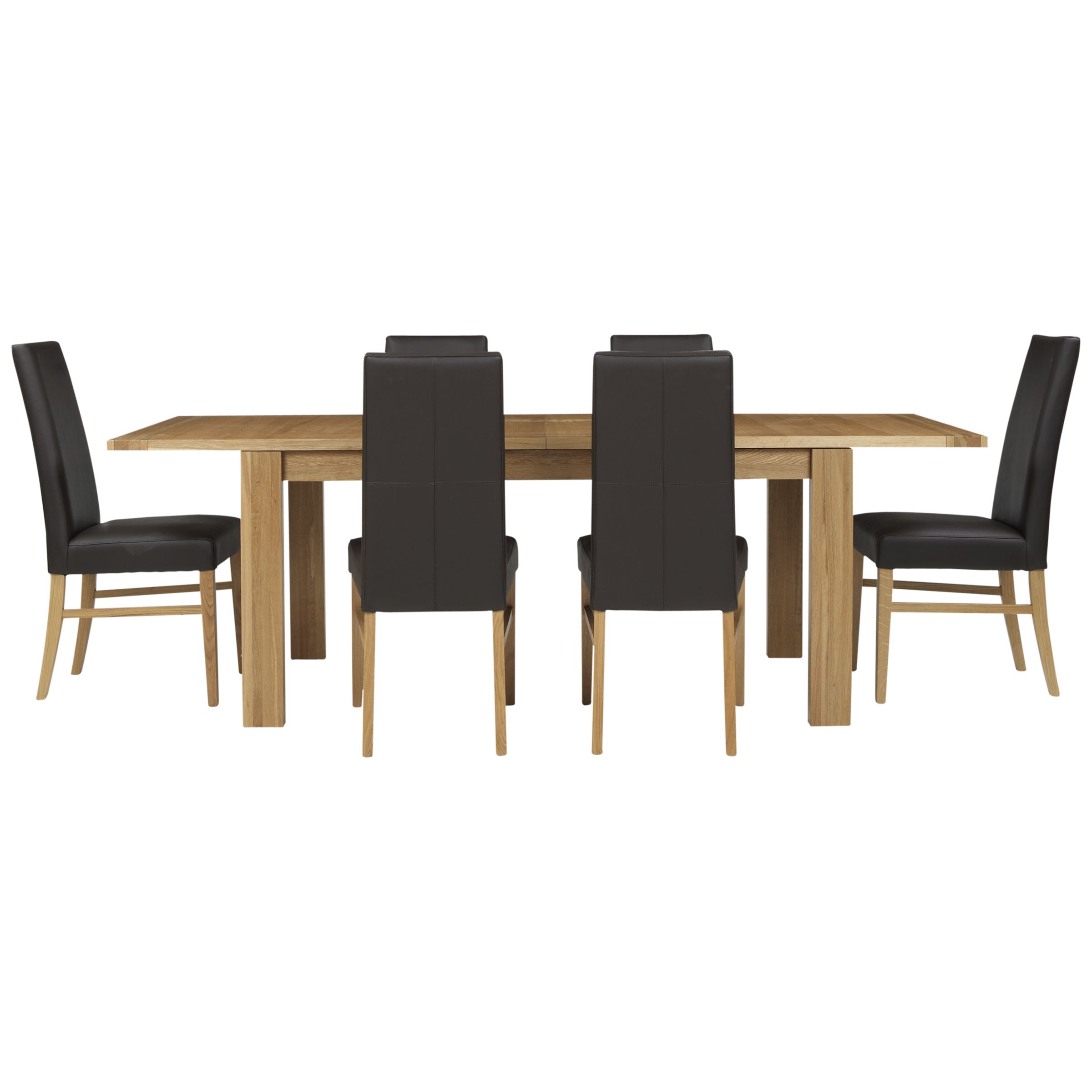 John Lewis Monterey Large Extending Dining Table and 6 Vanessa Chairs in Brown at John Lewis