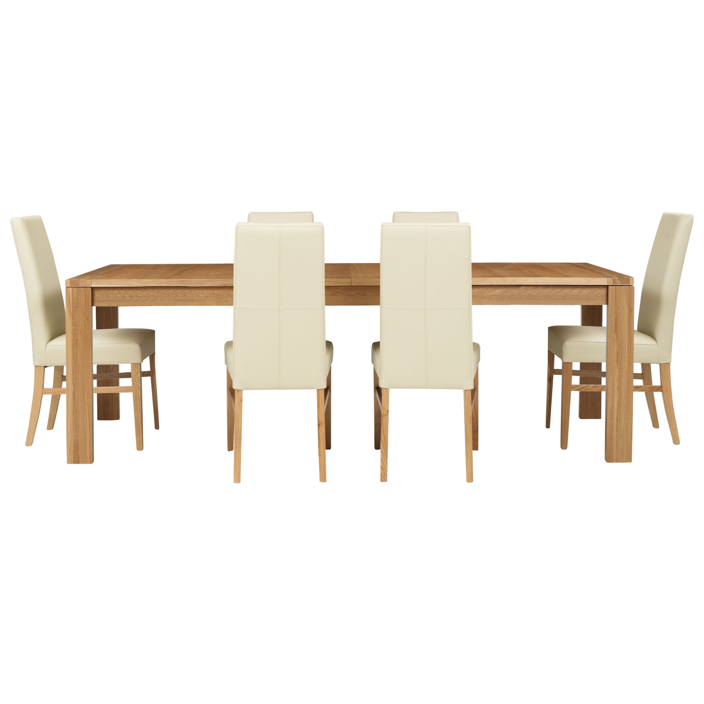 John Lewis Monterey Large Extending Dining Table and 6 Vanessa Chairs in Cream at John Lewis