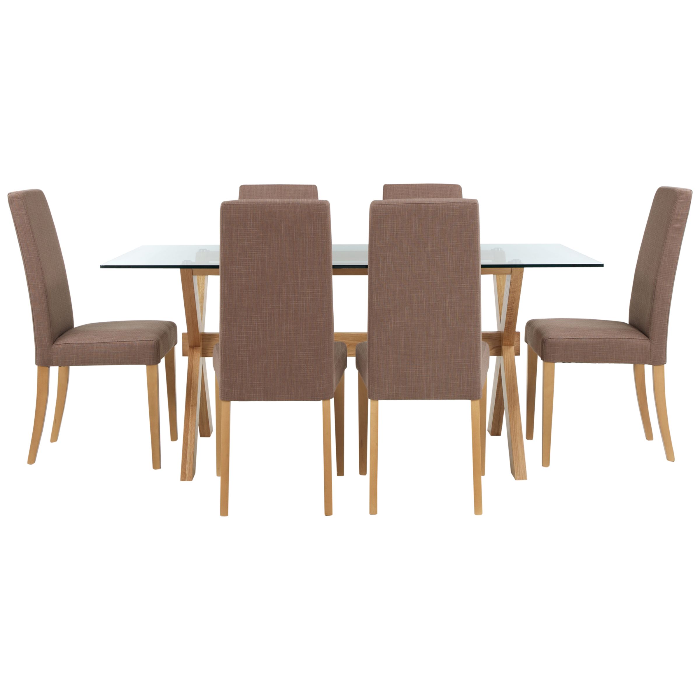 John Lewis Gene Dining Table and 6 Lydia Chairs in Mocha, width 170cm