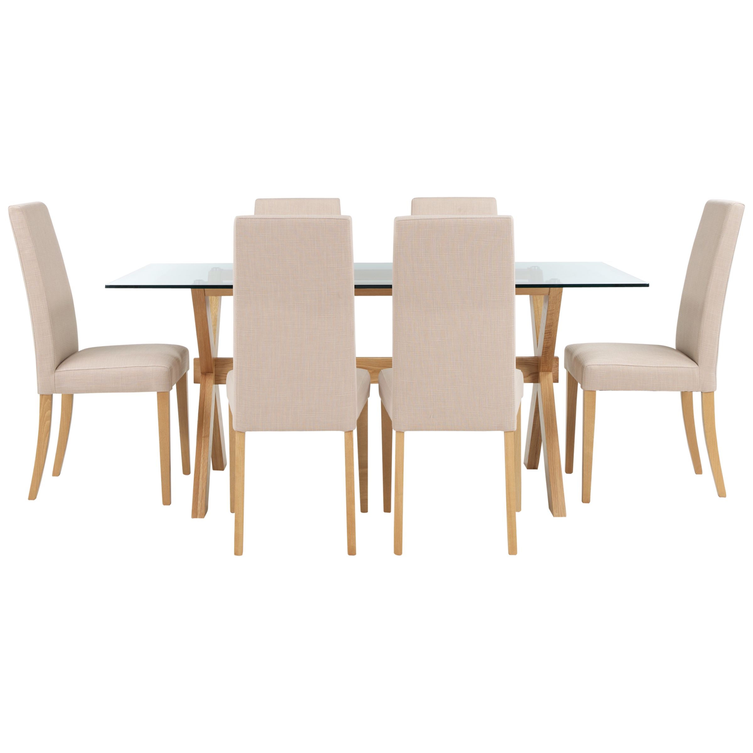 John Lewis Gene Dining Table and 6 Lydia Chairs in Fawn, width 170cm