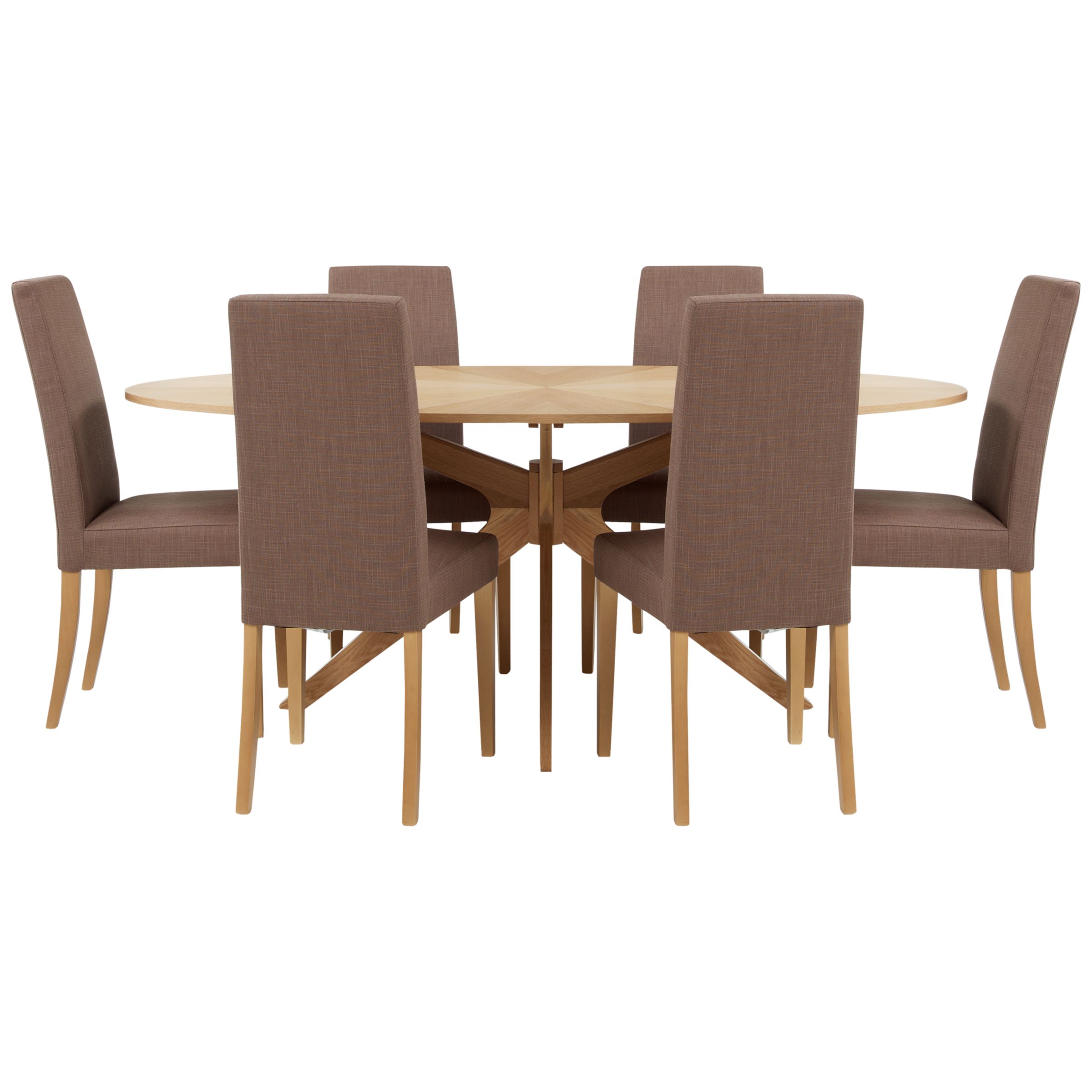 John Lewis Rigby Large Dining Table and 6 Lydia Chairs in Mocha, width 190cm
