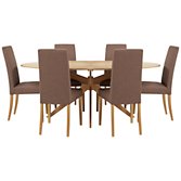 John Lewis Rigby Large Dining Table and 6 Lydia Chairs in Mocha, width 190cm