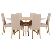 John Lewis Rigby Large Dining Table and 6 Lydia Chairs in Fawn, width 190cm