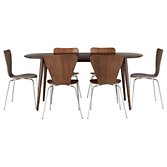 John Lewis Orbit Dining Table and 6 Grable Chairs in Walnut, width 175cm