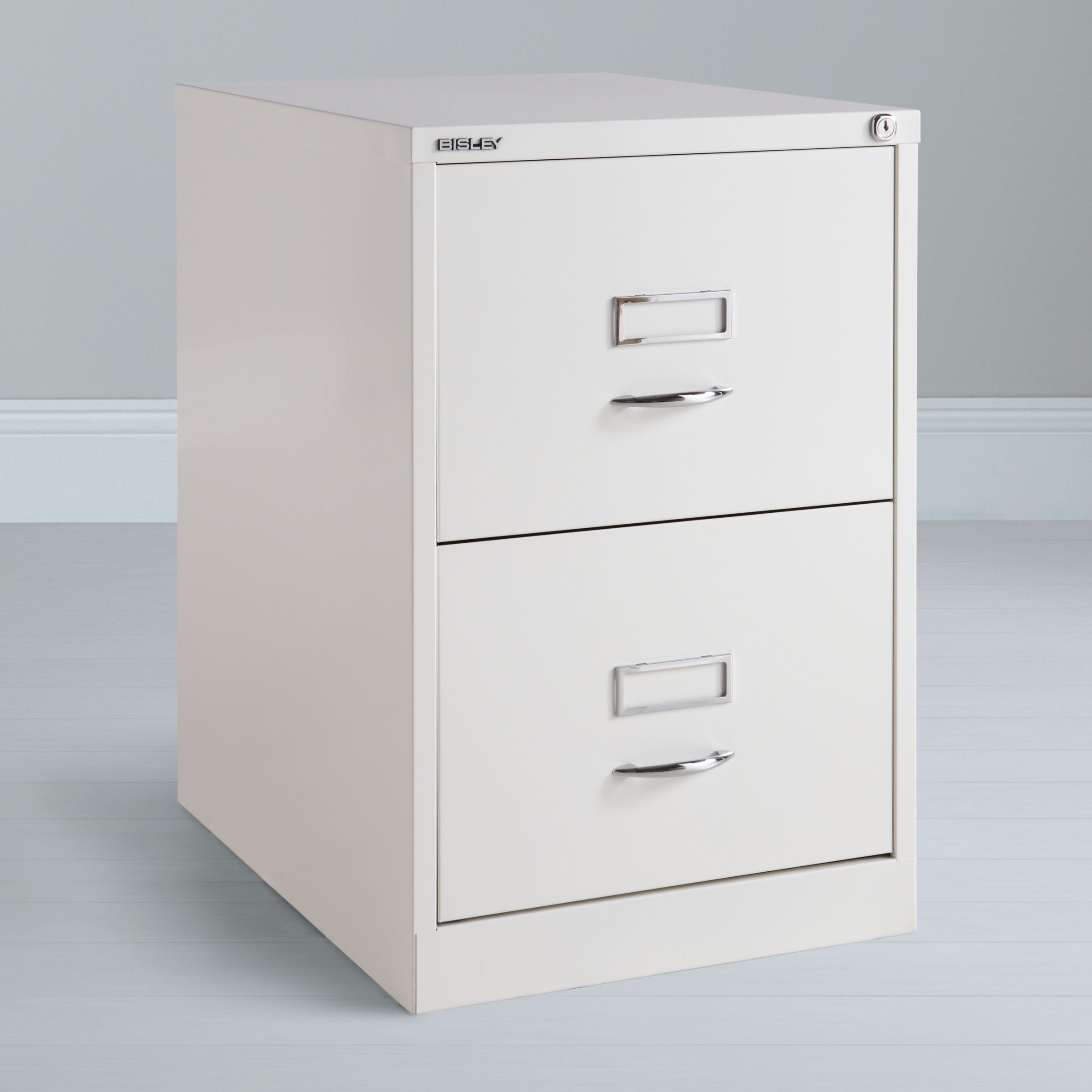 Bisley 2 Drawer Filing Cabinet, White, width 47cm