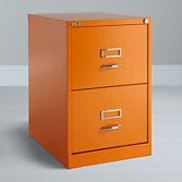 Bisley 2 Drawer Filing Cabinet, Orange, width 47cm