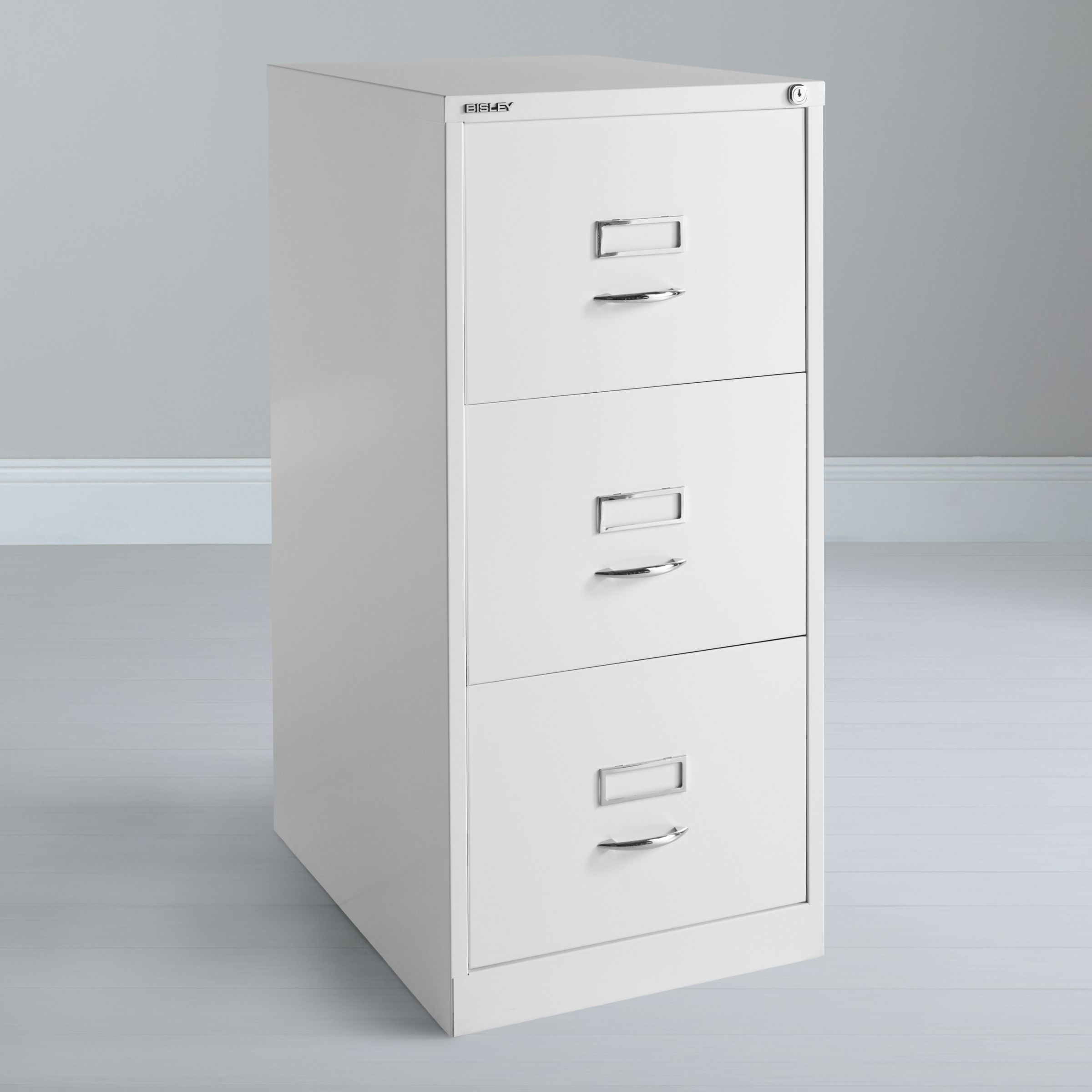 Bisley 3 Drawer Filing Cabinet, White, width 47cm