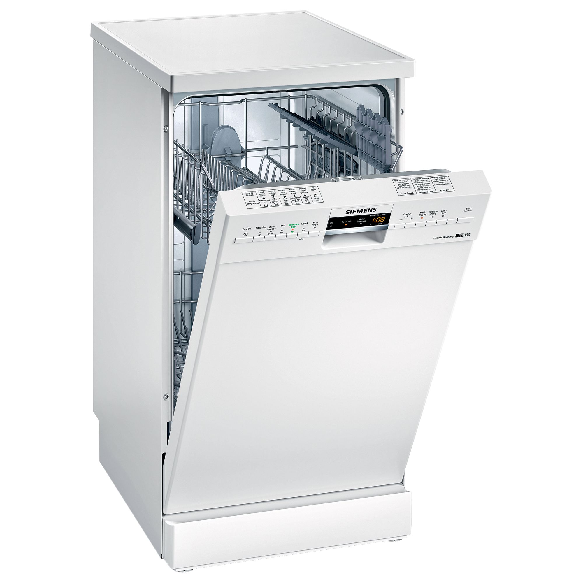 Siemens SR26M230GB Slimline Dishwasher, White