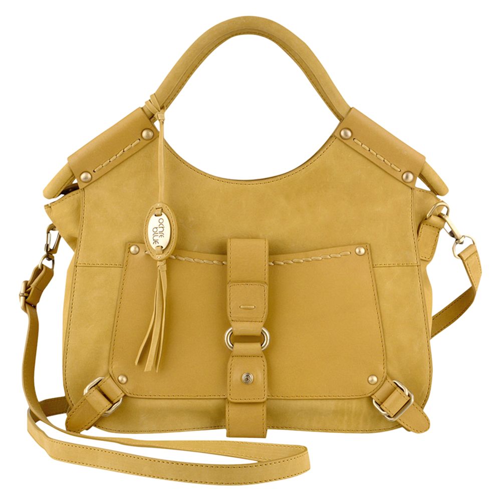 Ochre Blue Bailey Multiway Grab Leather Handbag, Yellow at John Lewis