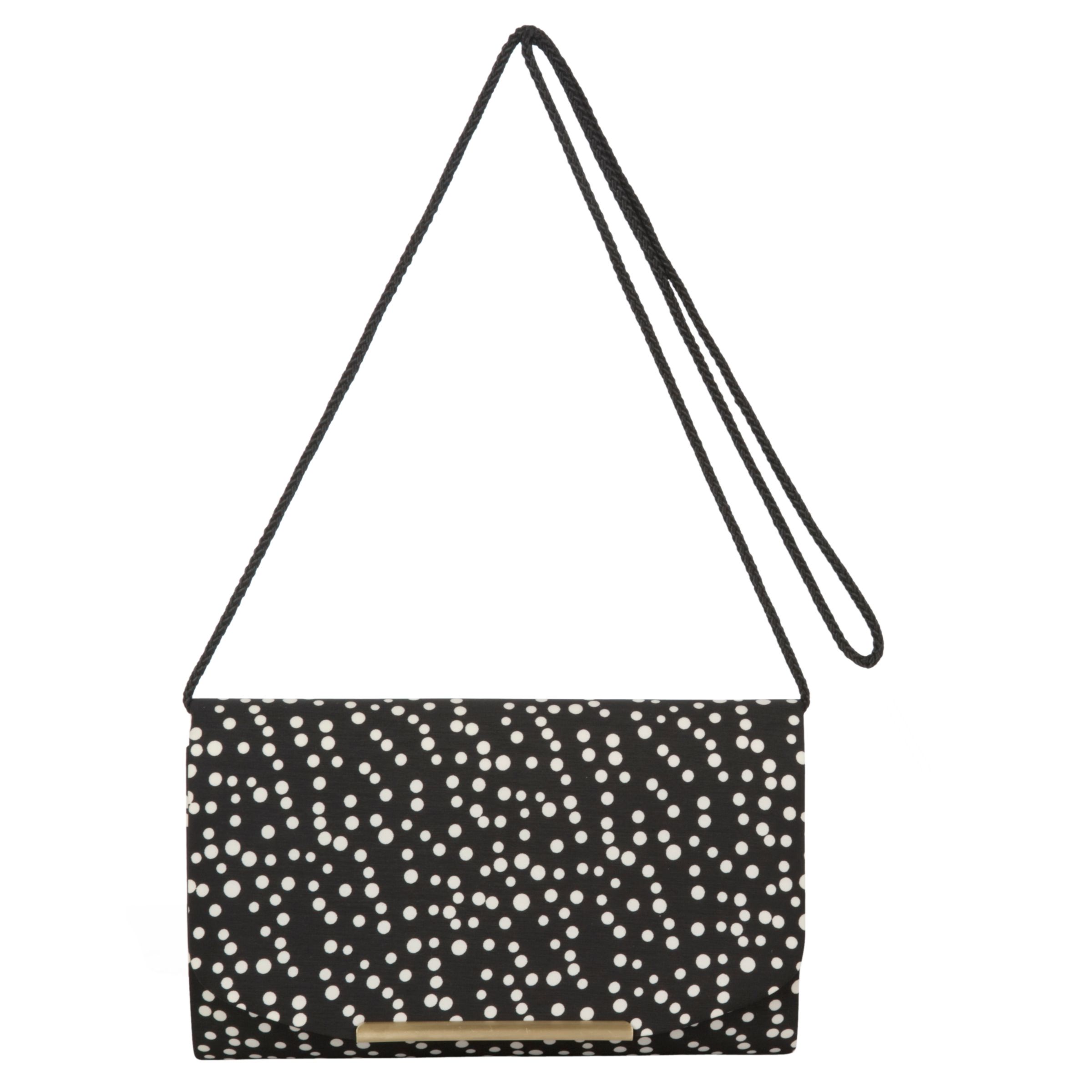 John Lewis Polka Dot Shoulder Handbag, Black
