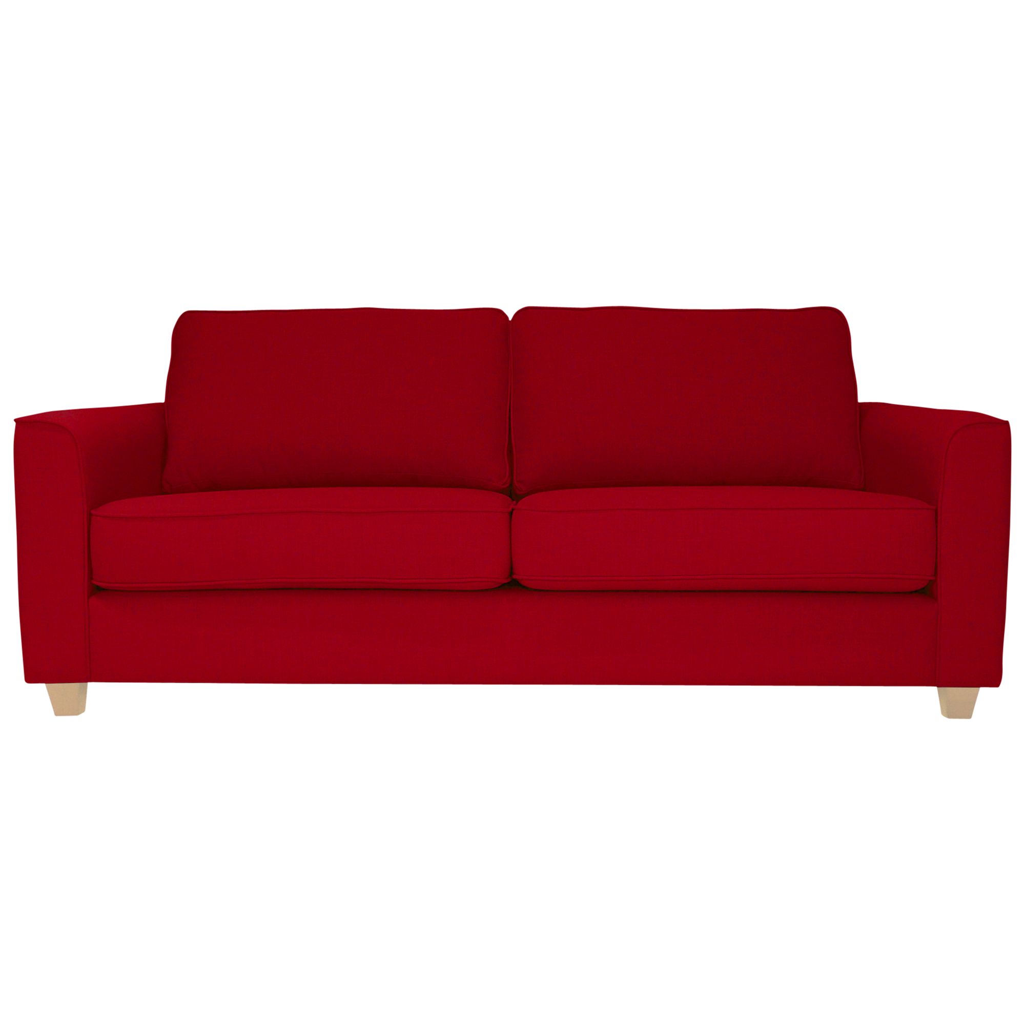 John Lewis Portia Medium Sofa Bed, Linosa Red / Light Leg, width 183cm