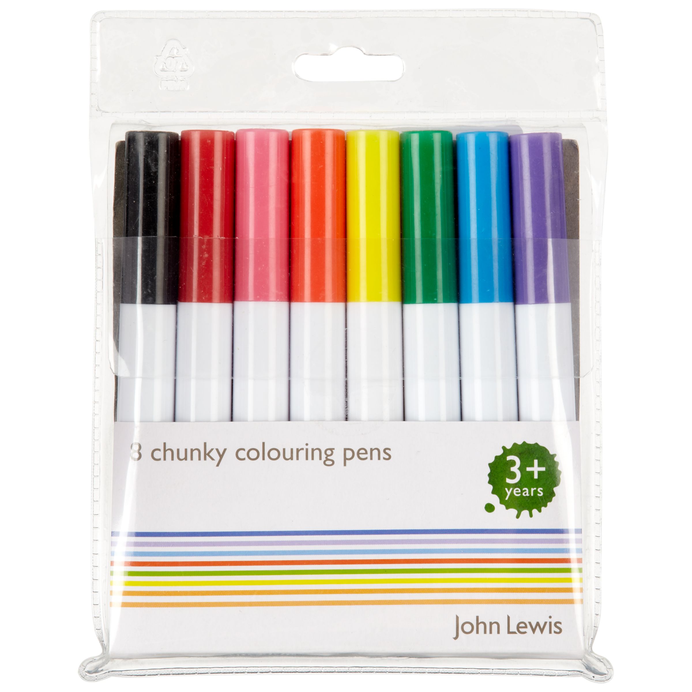 John Lewis Chunky Pens, Pack of 8