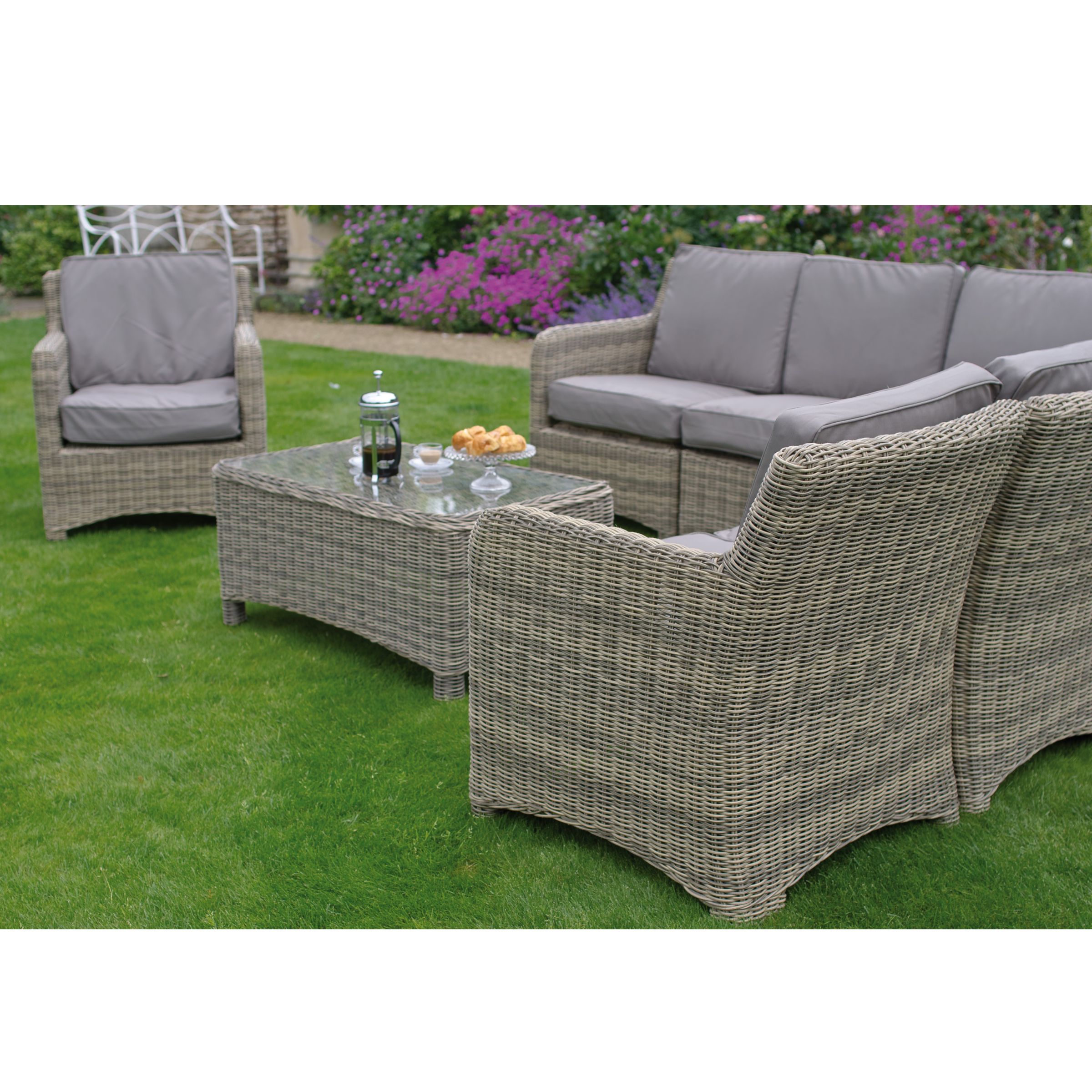 Neptune Murano Modular Outdoor Corner Group with Coffee Table and Chair, Warm Slate at JohnLewis