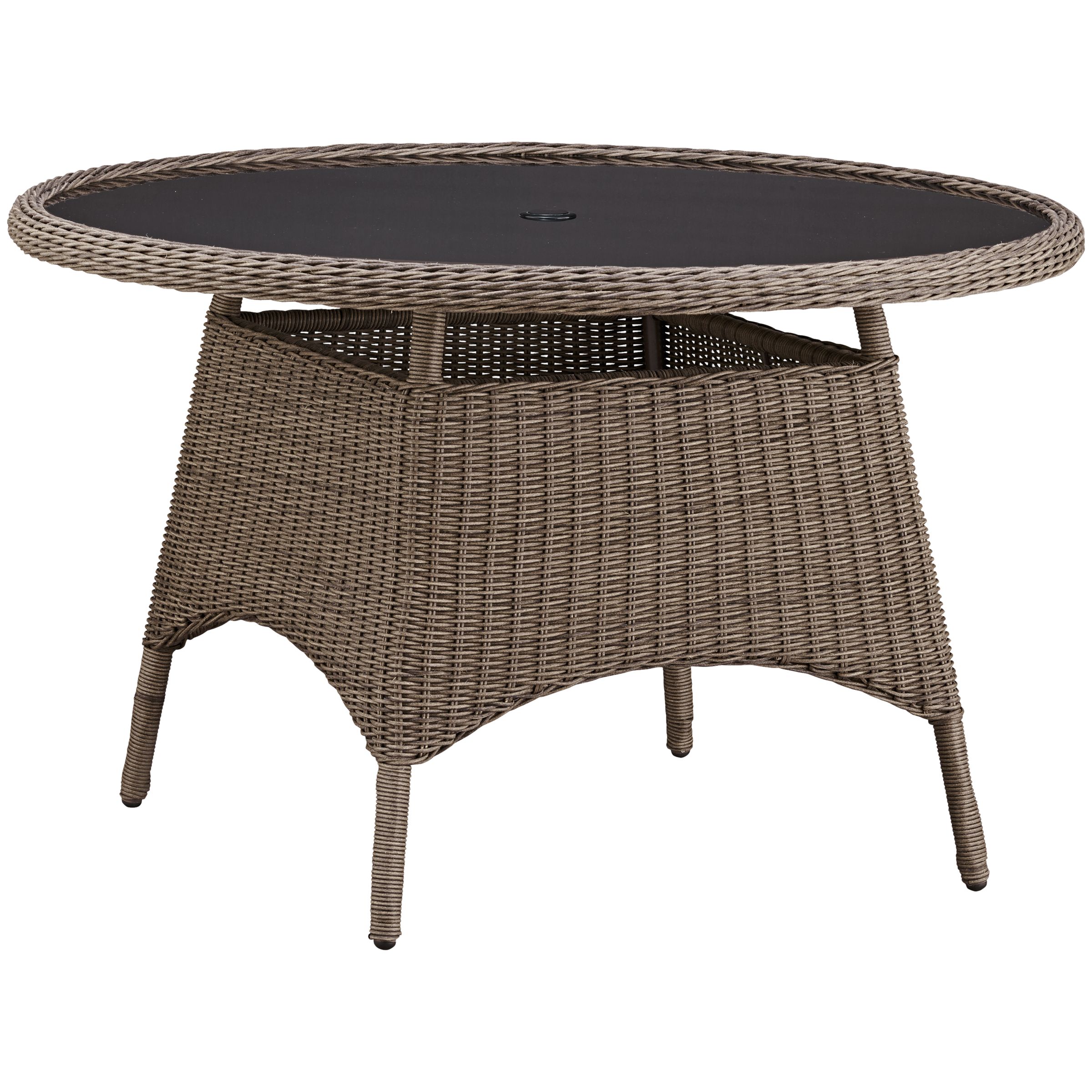 Kettler Round 4 Seater Outdoor Dining Table, Rattan, width 125cm